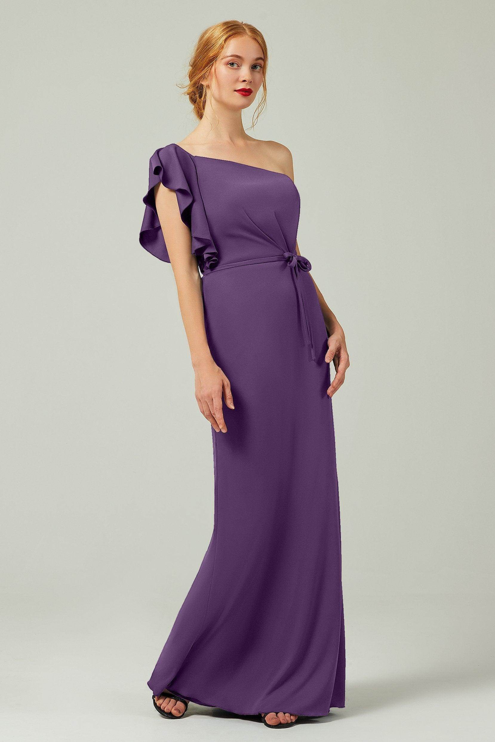 Sheath-Column Floor Length Chiffon Bridesmaid Dress Formal Dresses CB0361 - COCOMELODY