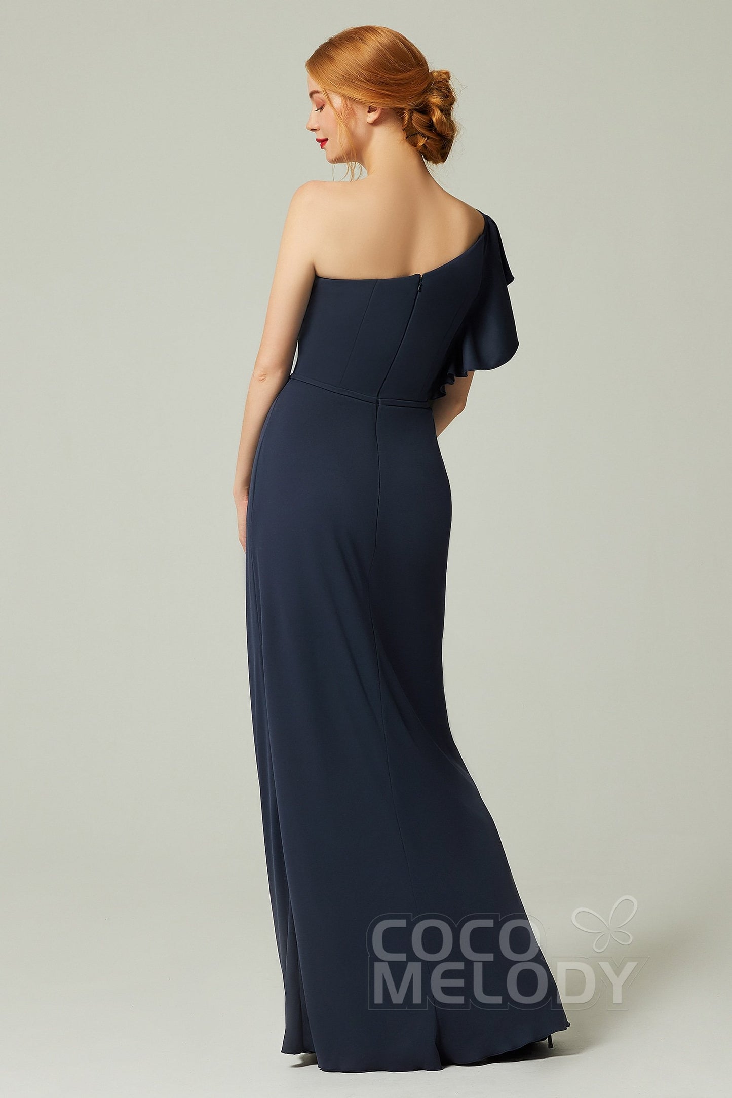 Sheath-Column Floor Length Chiffon Bridesmaid Dress Formal Dresses CB0361