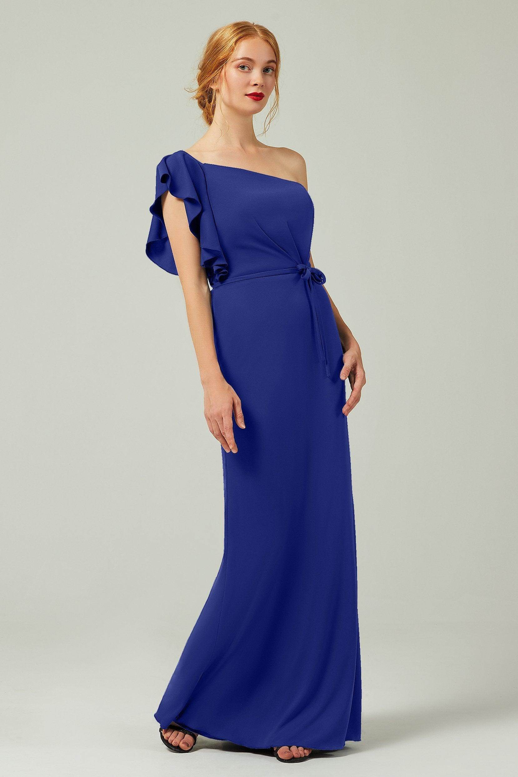 Sheath-Column Floor Length Chiffon Bridesmaid Dress Formal Dresses CB0361 - COCOMELODY