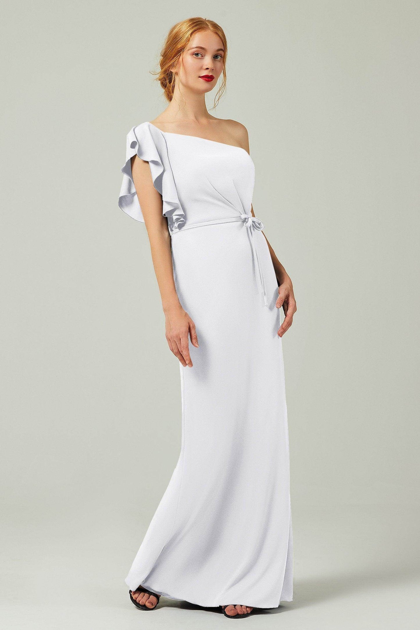 Sheath-Column Floor Length Chiffon Bridesmaid Dress Formal Dresses CB0361 - COCOMELODY
