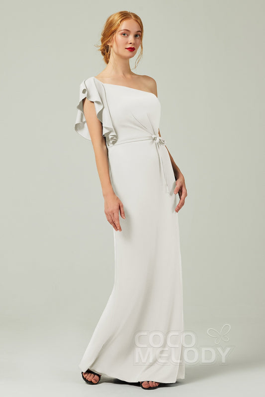 Sheath-Column Floor Length Chiffon Bridesmaid Dress Formal Dresses CB0361