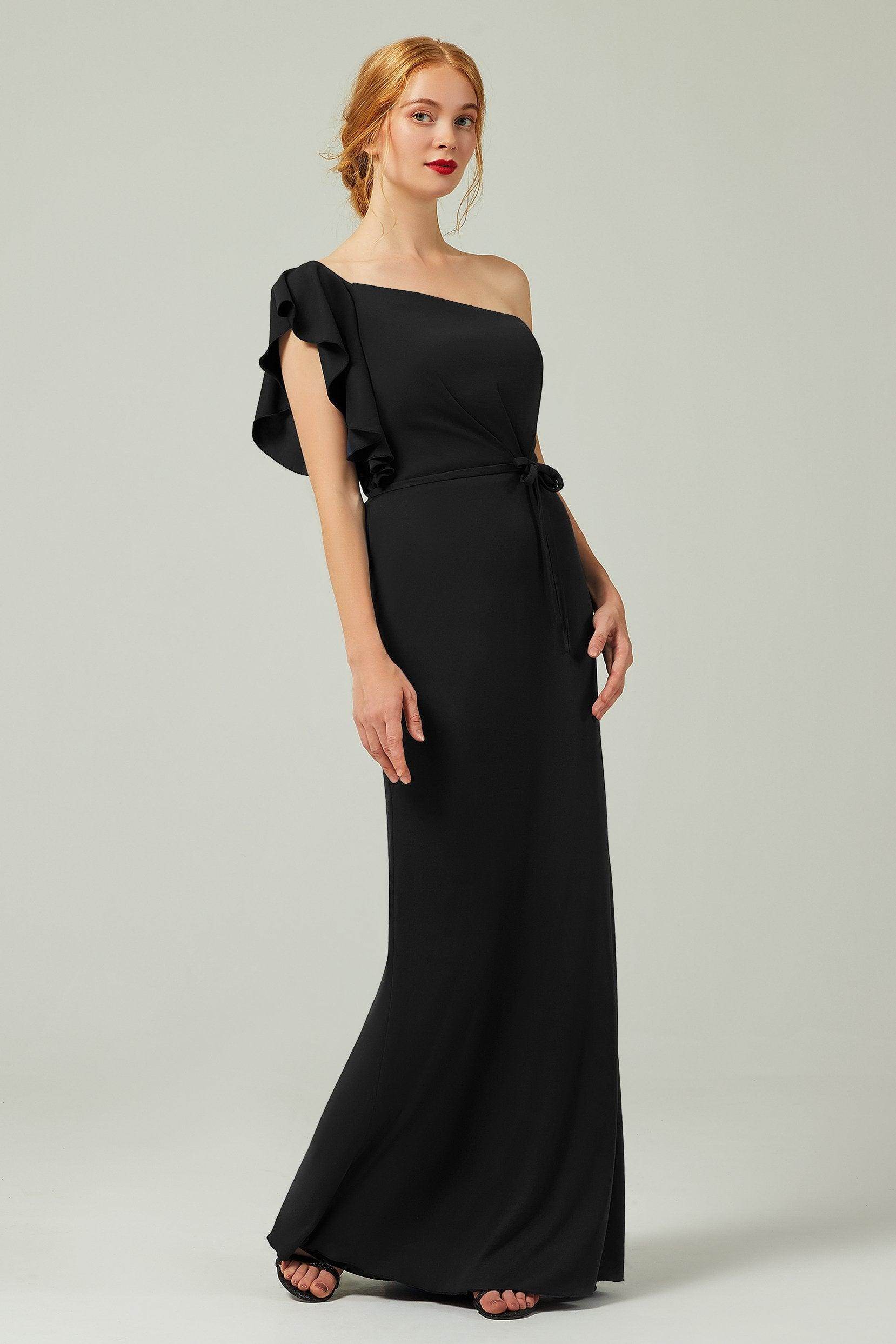 Sheath-Column Floor Length Chiffon Bridesmaid Dress Formal Dresses CB0361 - COCOMELODY