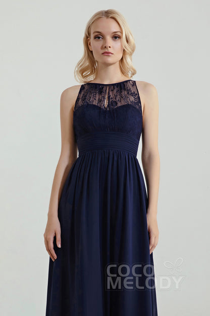 A-Line Floor Length Chiffon/Lace Bridesmaid Dress Formal Dresses CB0440