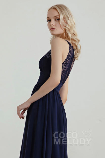 A-Line Floor Length Chiffon/Lace Bridesmaid Dress Formal Dresses CB0440