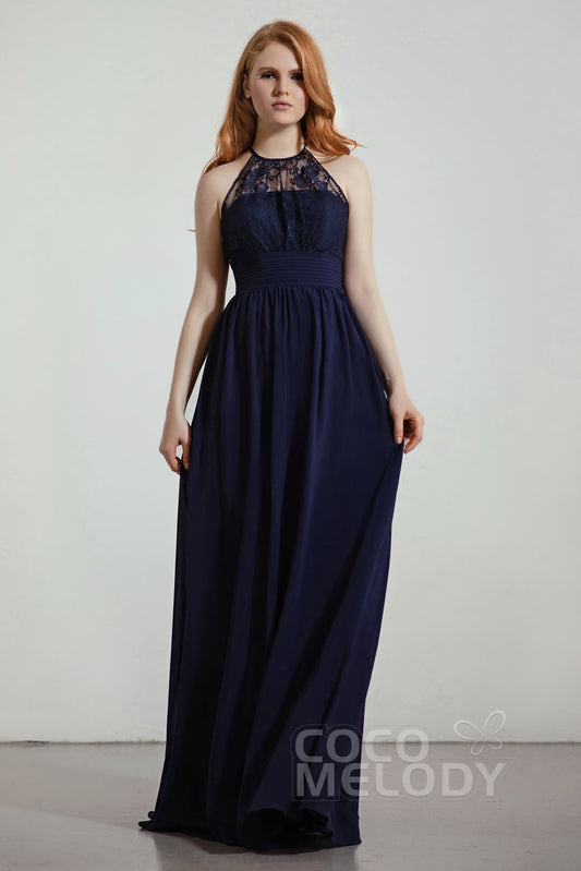 A-Line Floor Length Chiffon/Lace Bridesmaid Dress Formal Dresses CB0442