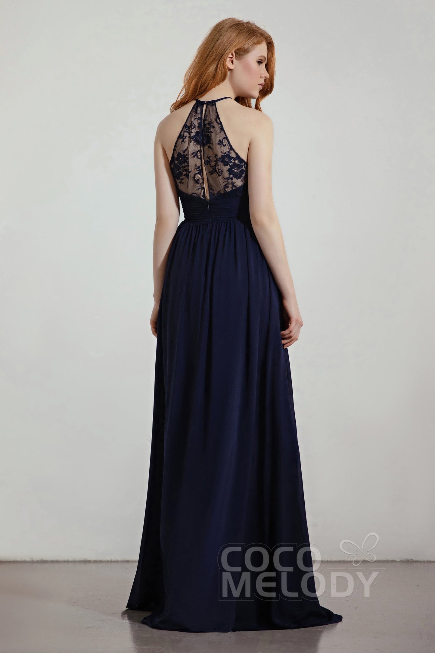 A-Line Floor Length Chiffon/Lace Bridesmaid Dress Formal Dresses CB0442