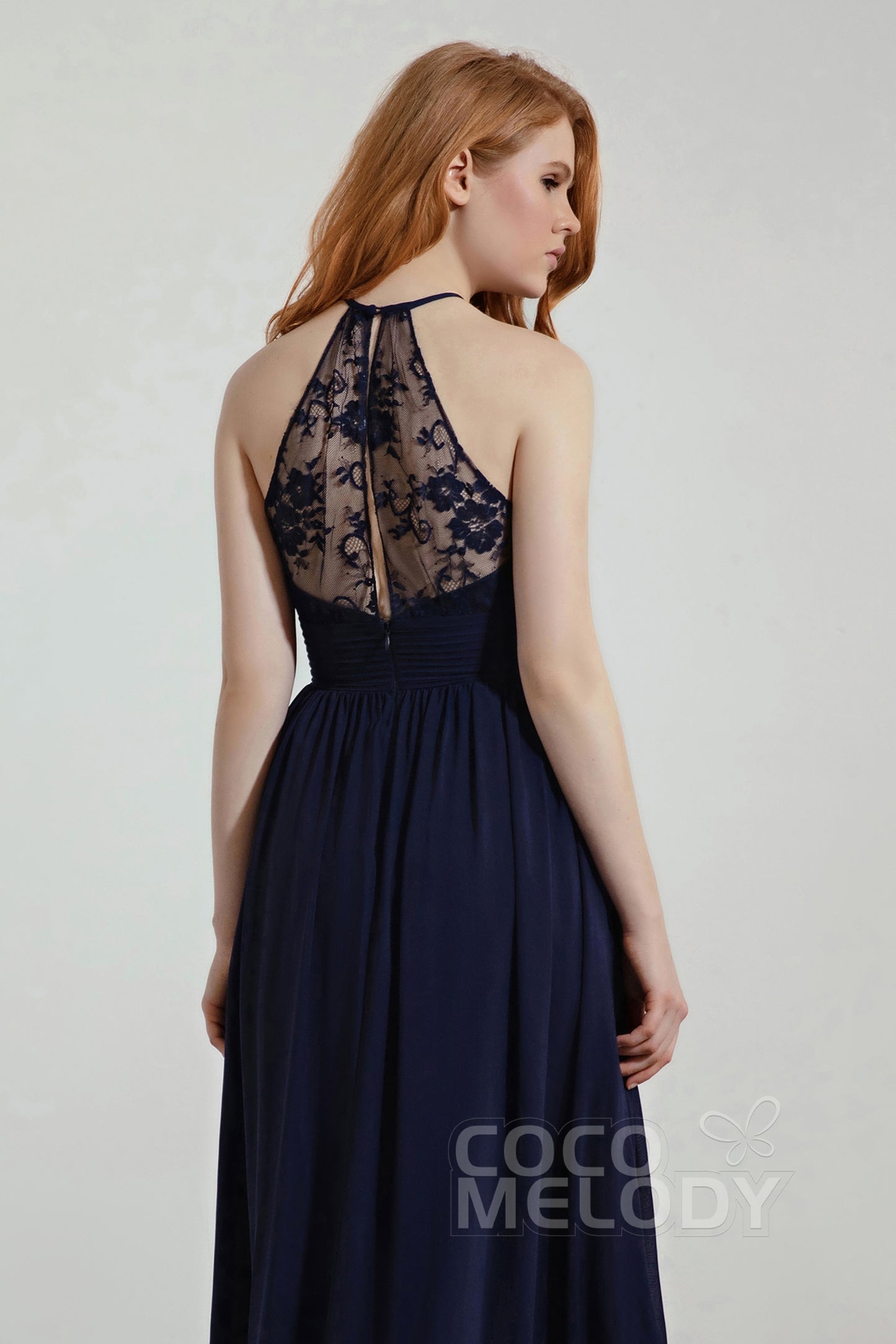 A-Line Floor Length Chiffon/Lace Bridesmaid Dress Formal Dresses CB0442