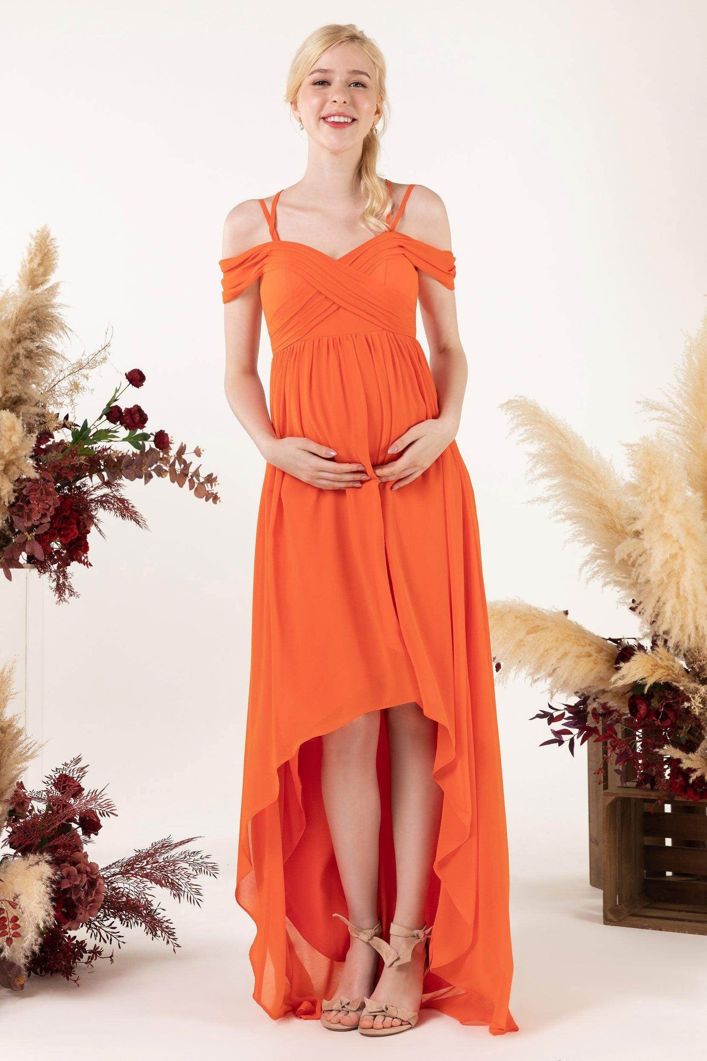 Asymmetrical Sweep Train Chiffon Bridesmaid Dress CB0464 - COCOMELODY