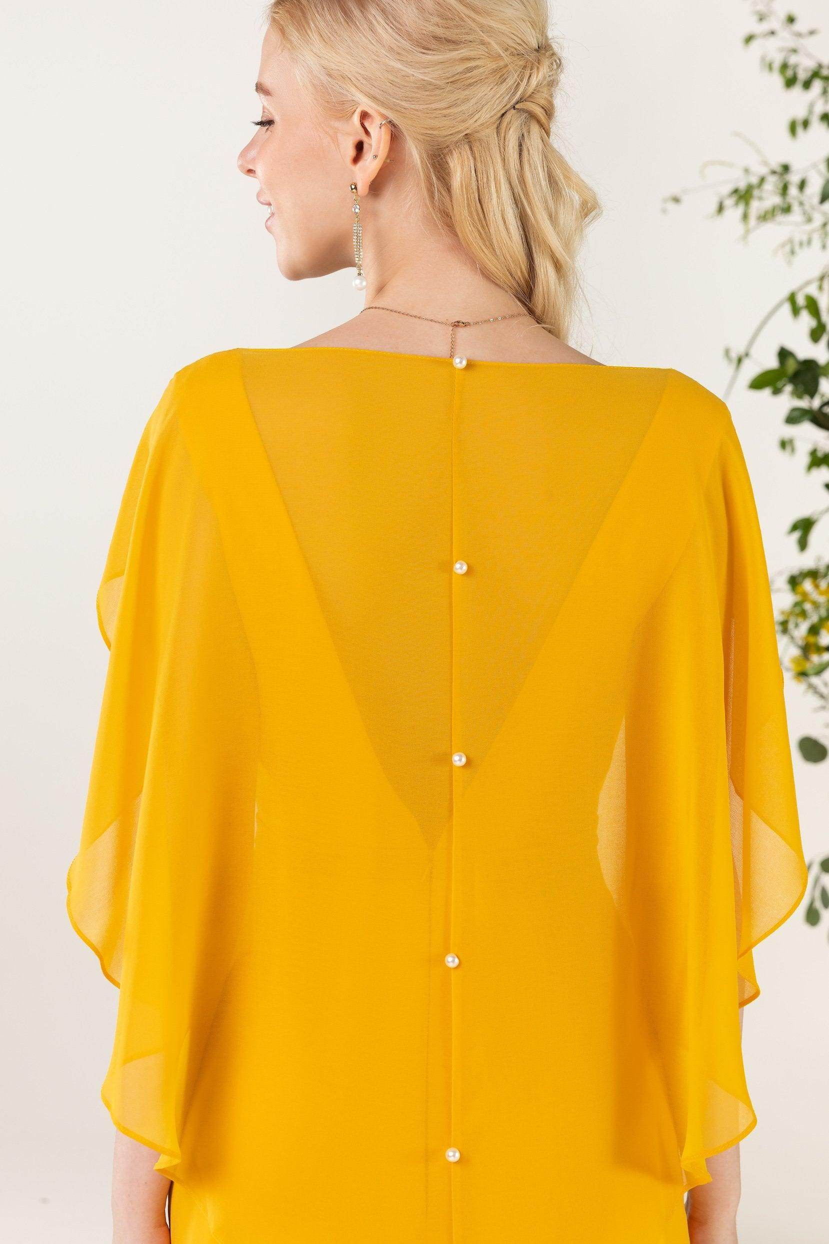 Sheath Sweep-Brush Train Chiffon Bridesmaid Dress CB0468 - COCOMELODY