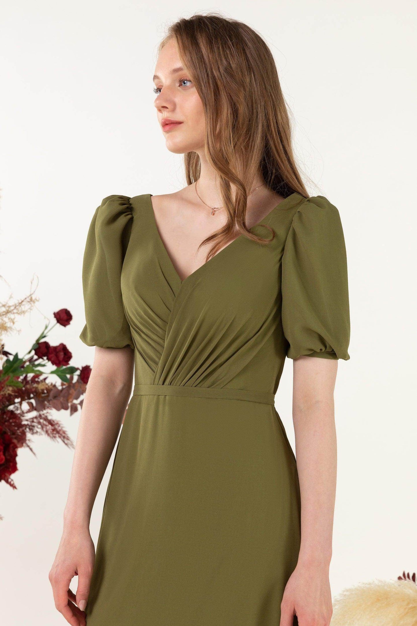 Sheath-Column Floor Length Chiffon Bridesmaid Dress CB0475 - COCOMELODY