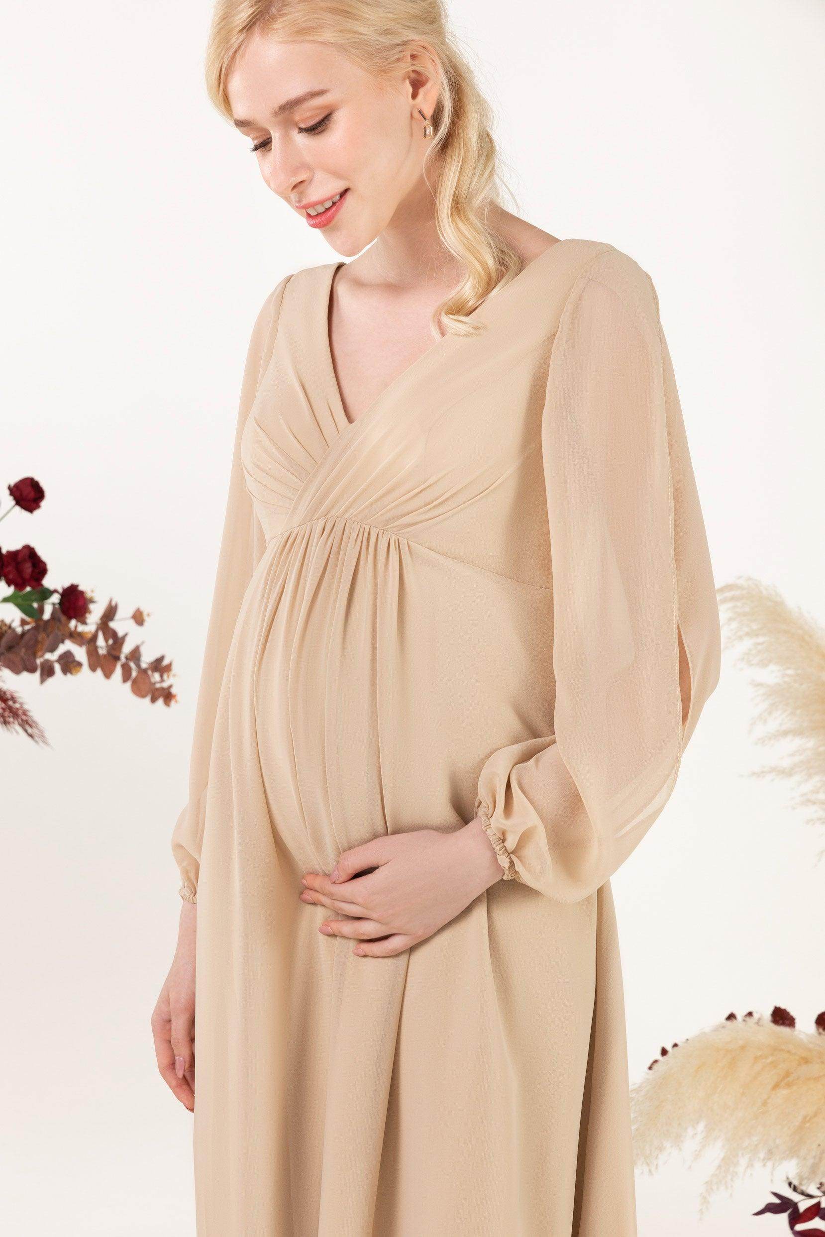 A-Line Sweep-Brush Train Chiffon Bridesmaid Dress CB0479M - COCOMELODY
