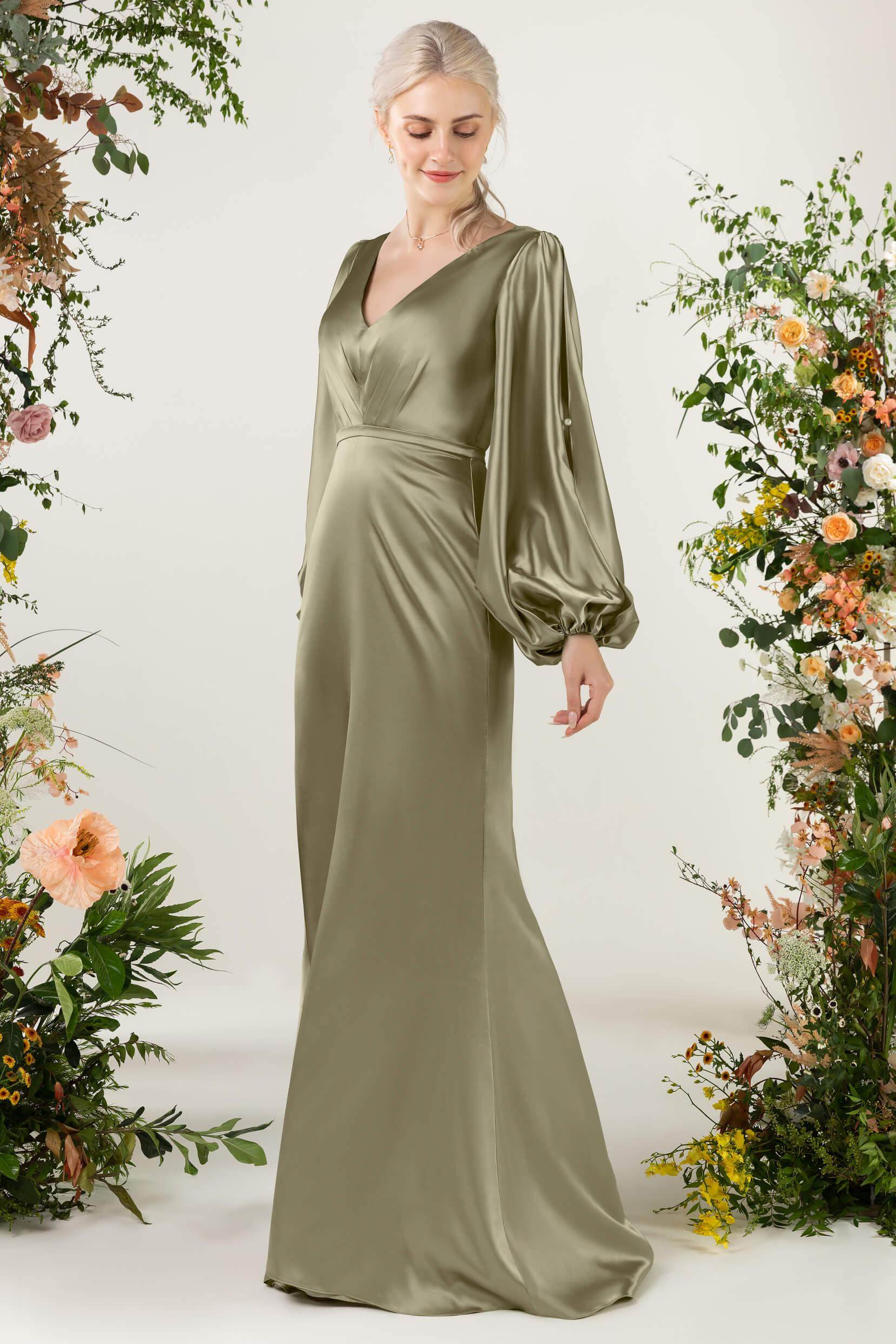 Trumpet Luxe Satin Bridesmaid Dress Formal Dresses CB0500 - COCOMELODY