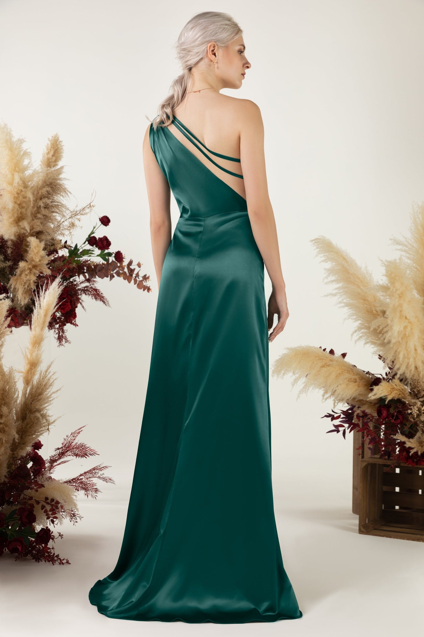 Sheath Sweep Acetate Satin Bridesmaid Dress Formal Dresses CB0503