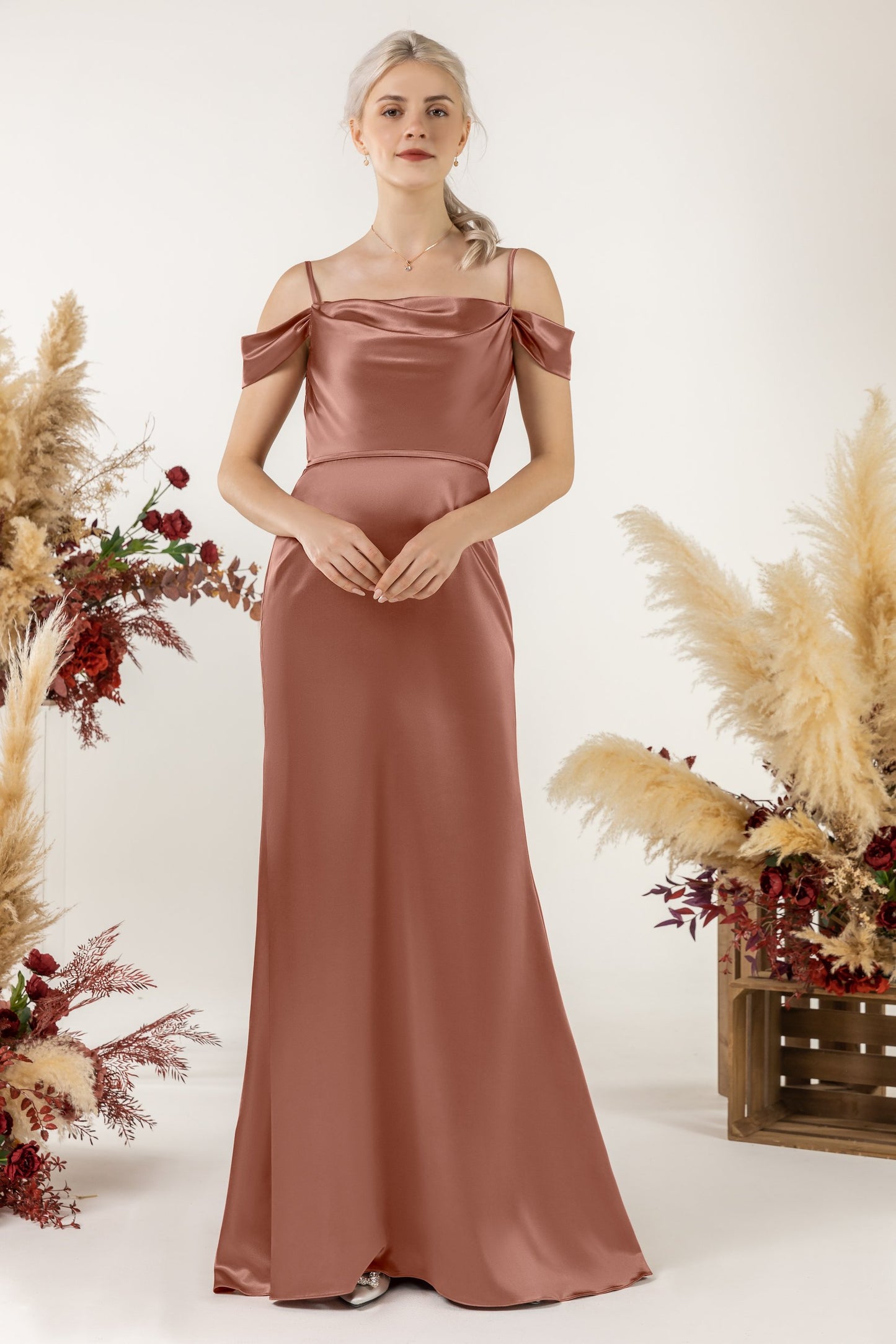 Trumpet Acetate Satin Bridesmaid Dress Formal Dresses CB0509