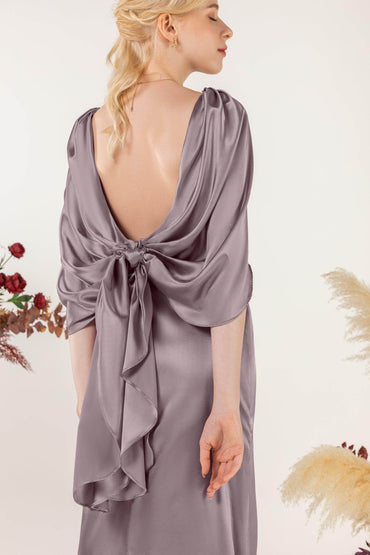 Sheath Sweep Luxe Satin Bridesmaid Dress Formal Dresses CB0513 - COCOMELODY