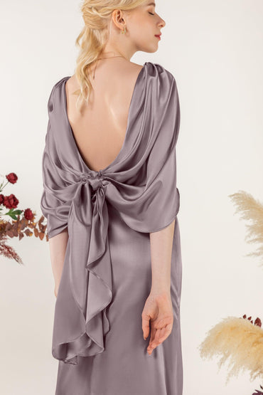 Sheath Sweep Luxe Satin Bridesmaid Dress Formal Dresses CB0513