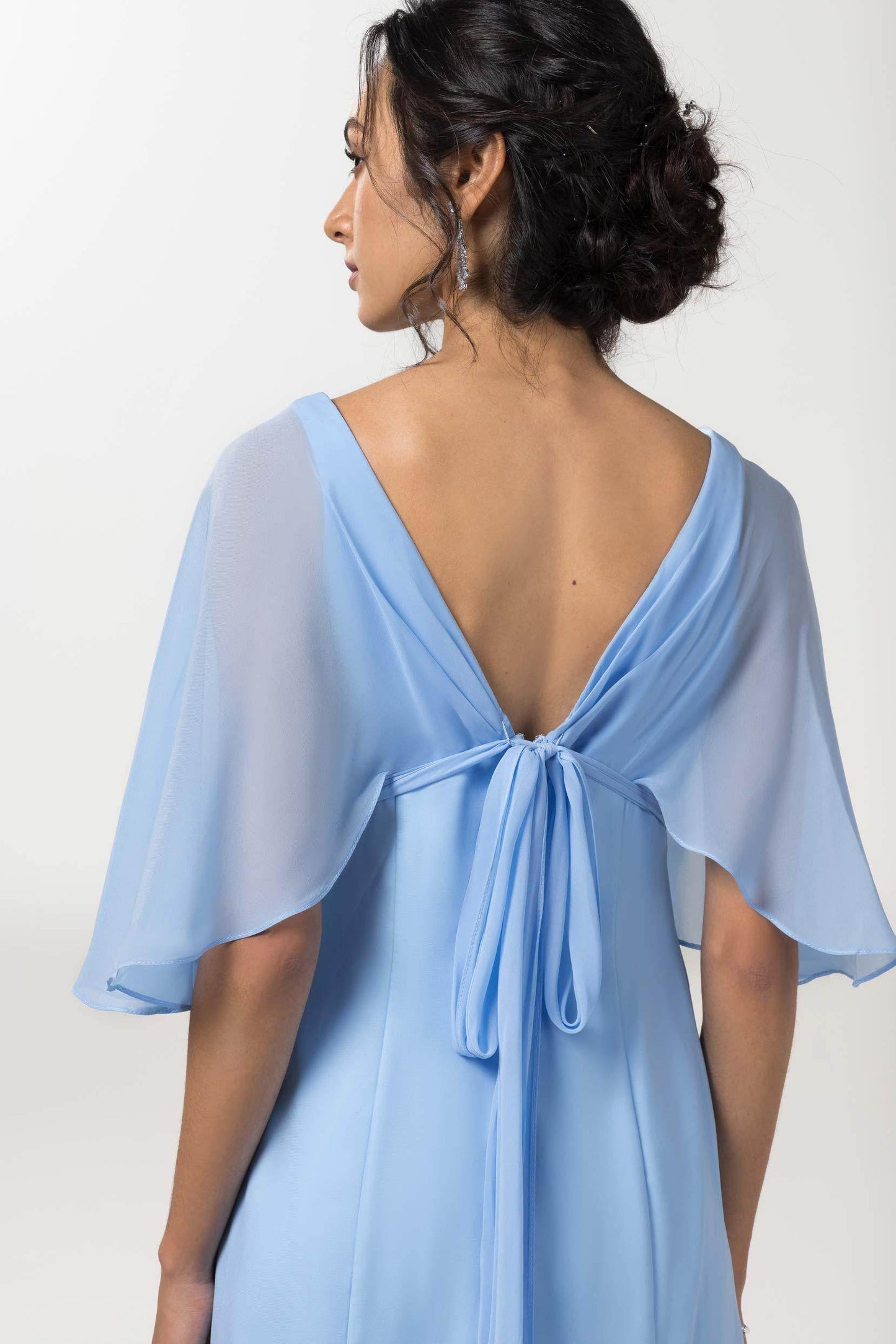 A-Line Tea Length Chiffon Bridesmaid Dress CB0553 - COCOMELODY