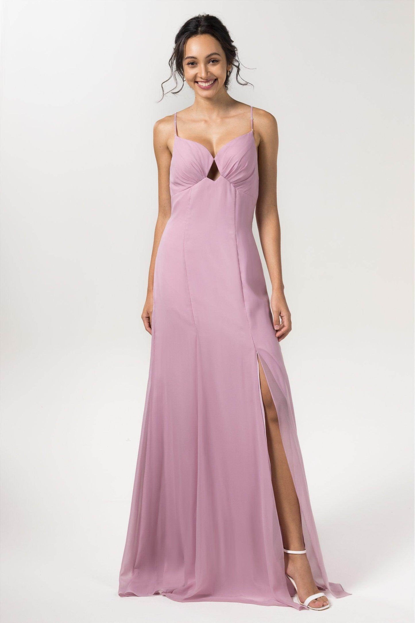 Sheath-Column Floor Length Chiffon Bridesmaid Dress CB0556 - COCOMELODY