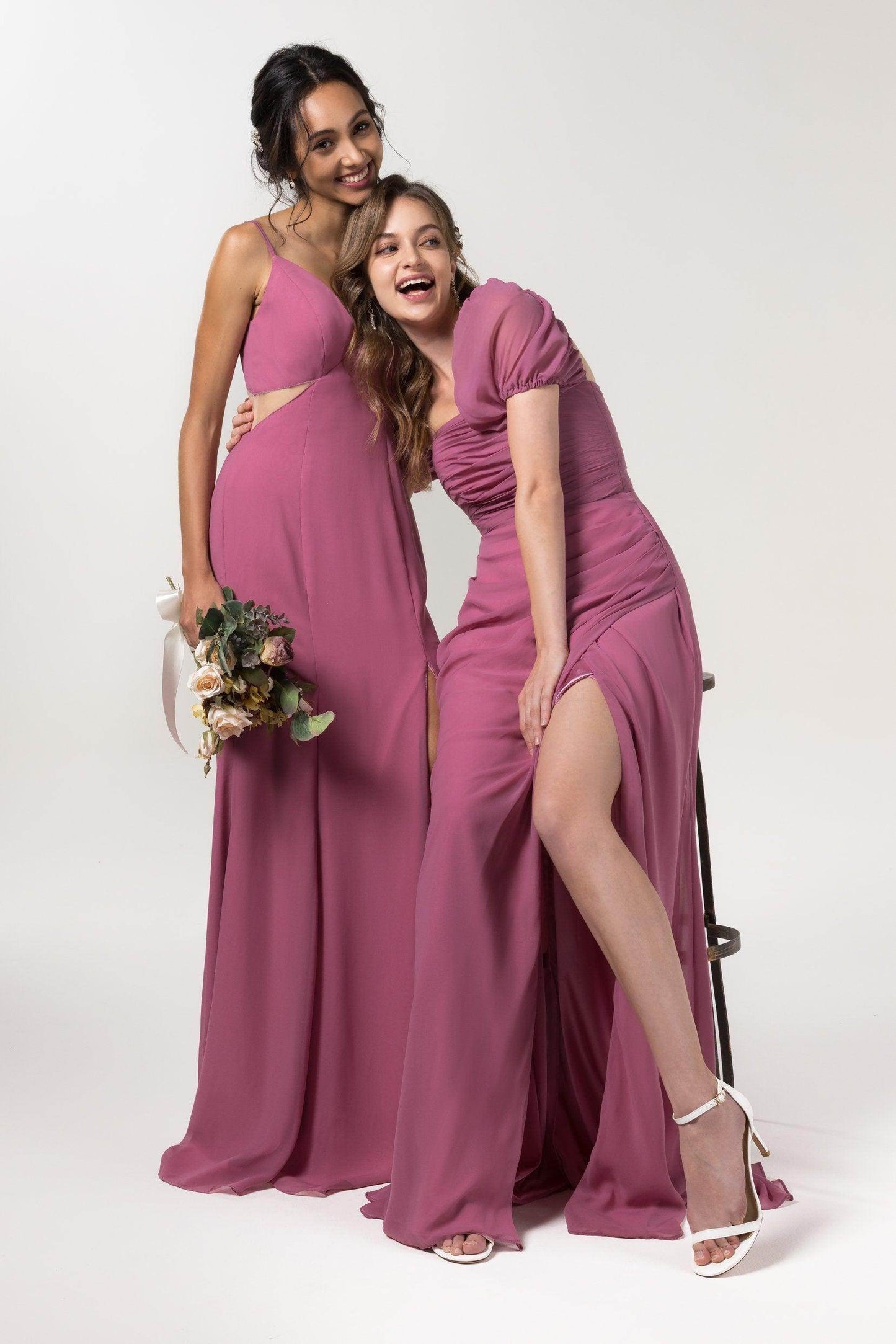 Sheath-Column Floor Length Chiffon Bridesmaid Dress CB0558 - COCOMELODY