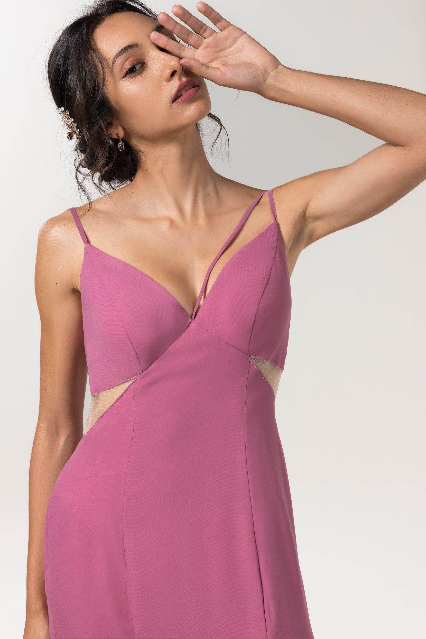 Sheath-Column Floor Length Chiffon Bridesmaid Dress CB0558 - COCOMELODY