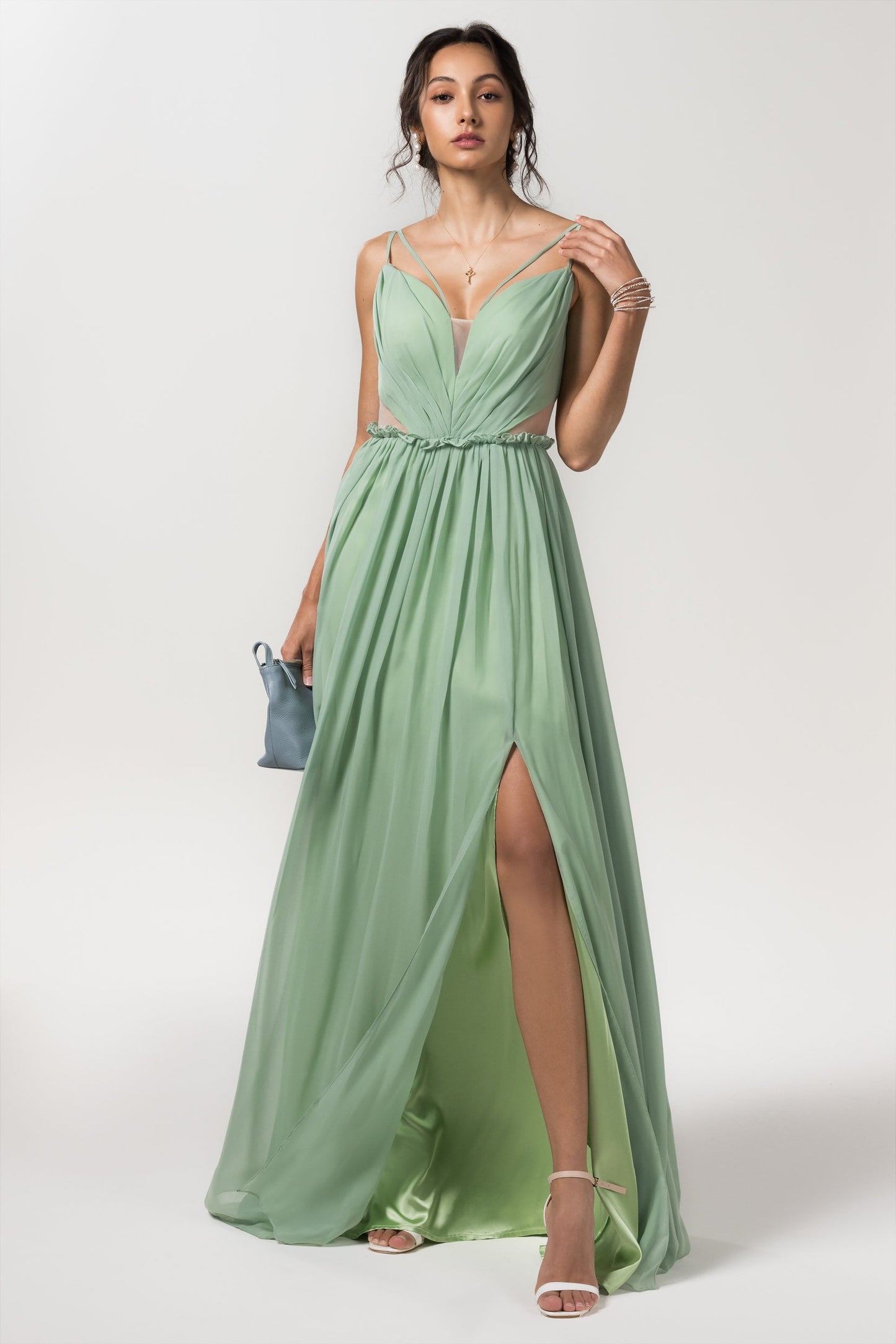 A-Line Floor Length Chiffon Bridesmaid Dress Formal Dresses CB0564