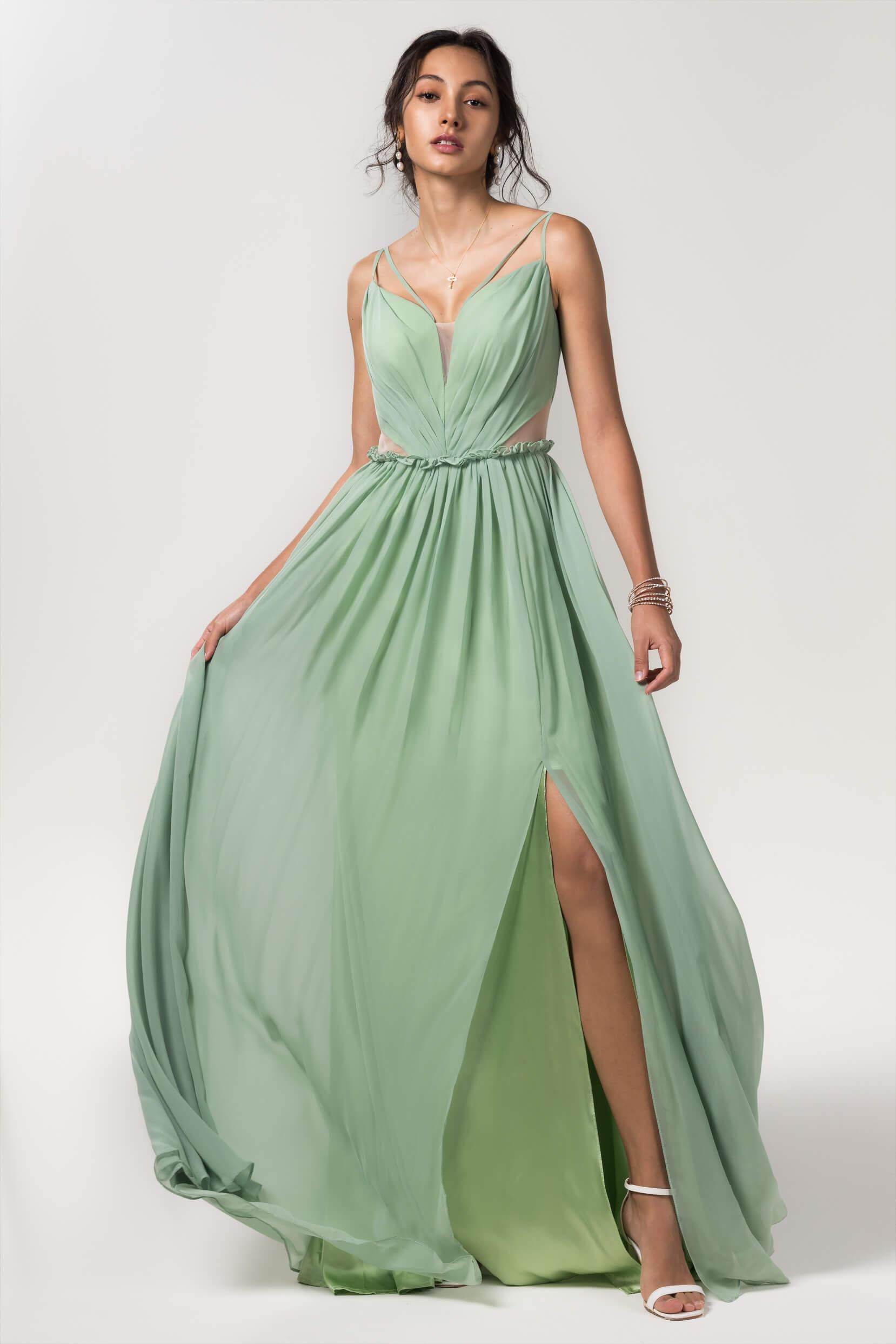 A-Line Floor Length Chiffon Bridesmaid Dress Formal Dresses CB0564 - COCOMELODY
