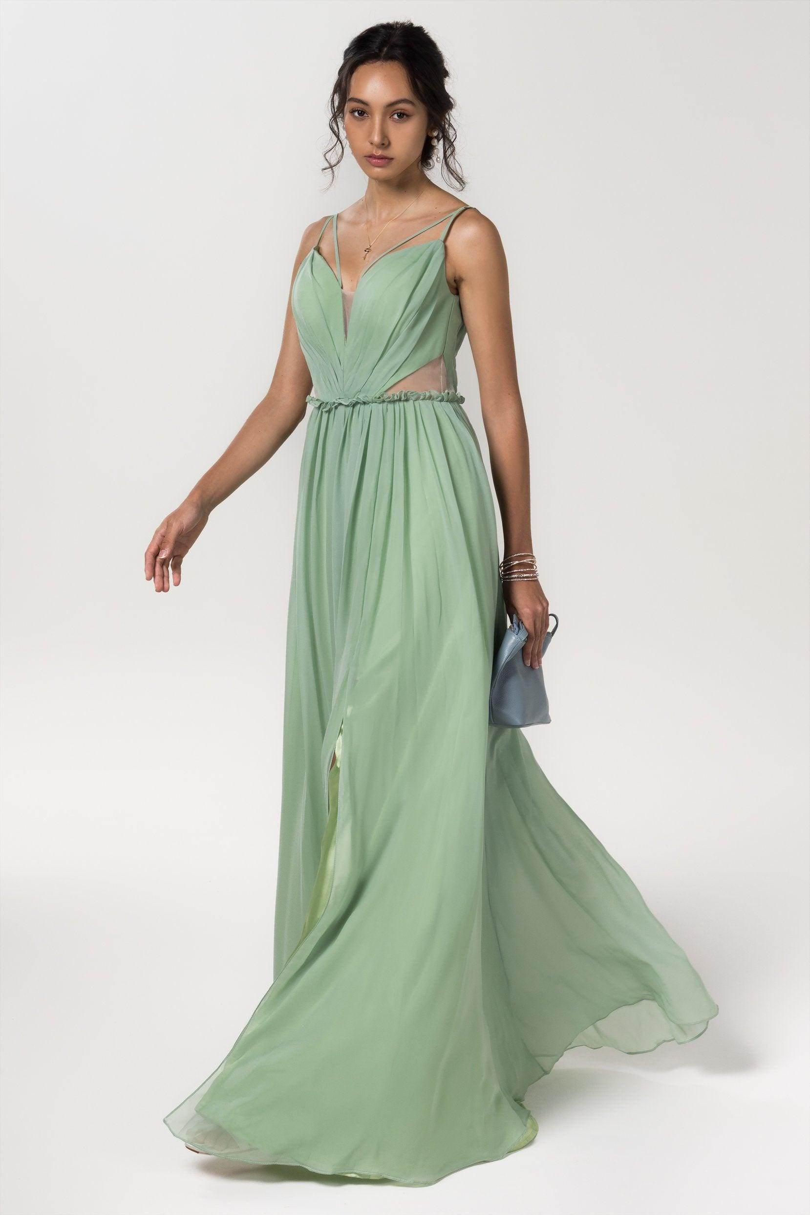 A-Line Floor Length Chiffon Bridesmaid Dress Formal Dresses CB0564 - COCOMELODY