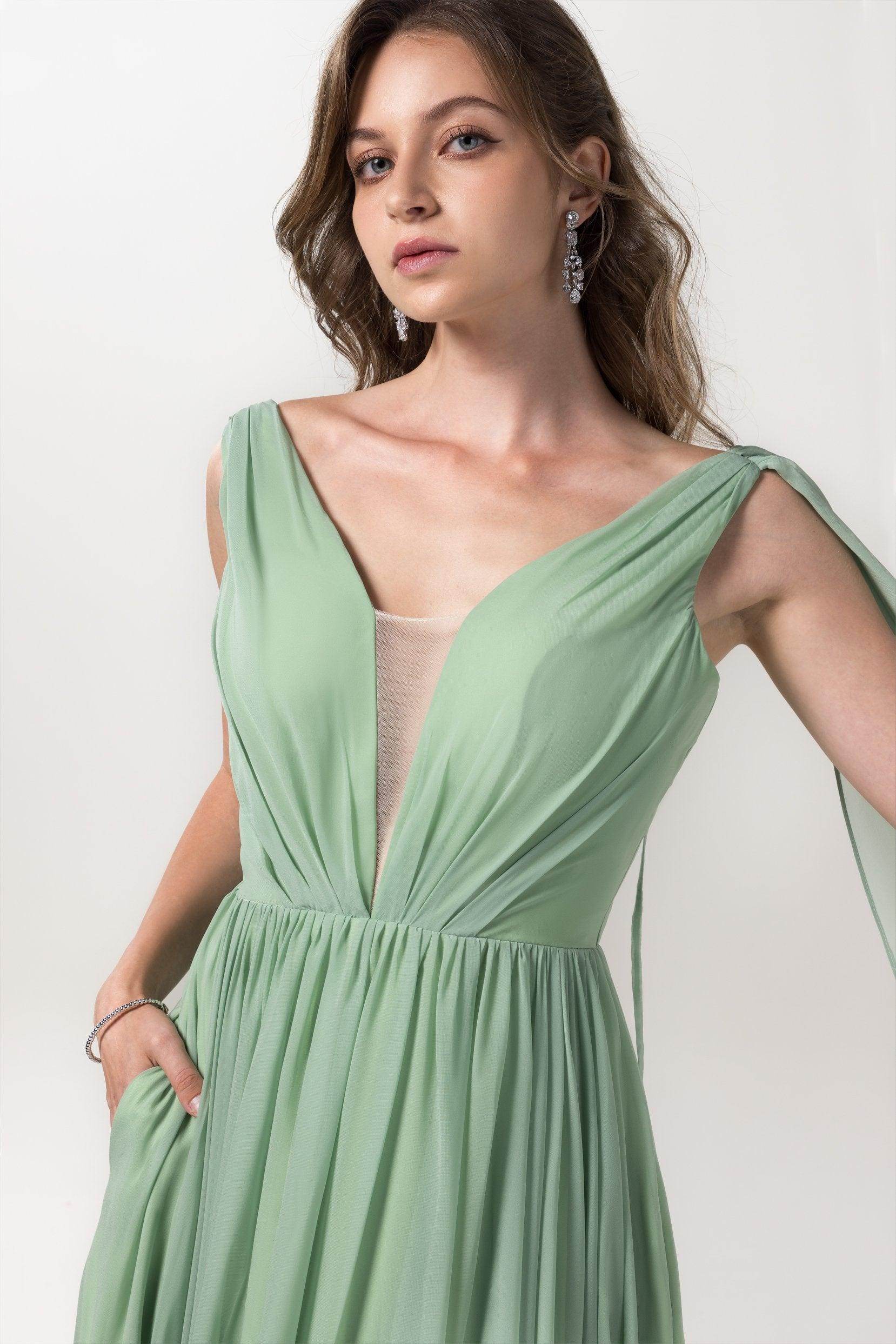 A-Line Floor Length Chiffon Bridesmaid Dress Formal Dresses CB0565 - COCOMELODY