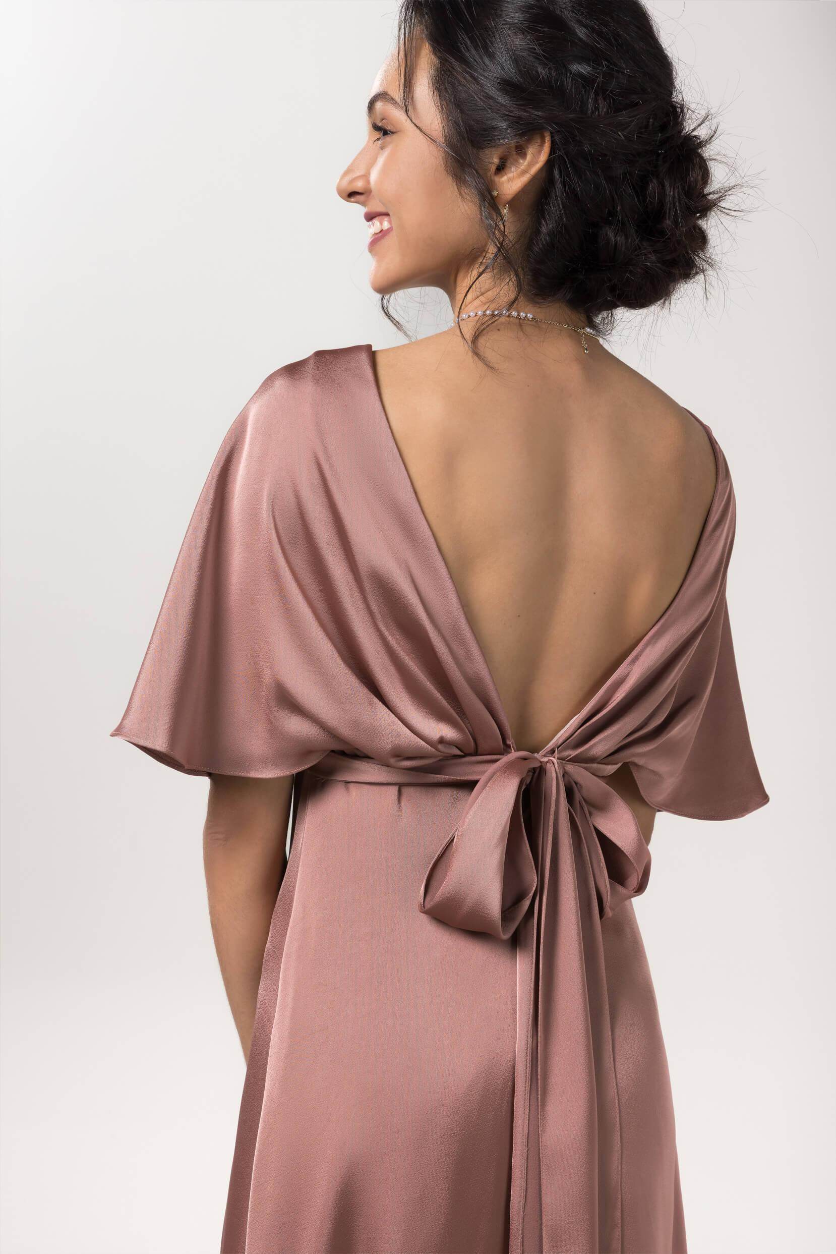 Sheath Floor Length Luxe Satin Bridesmaid Dress Formal Dresses CB0584 - COCOMELODY