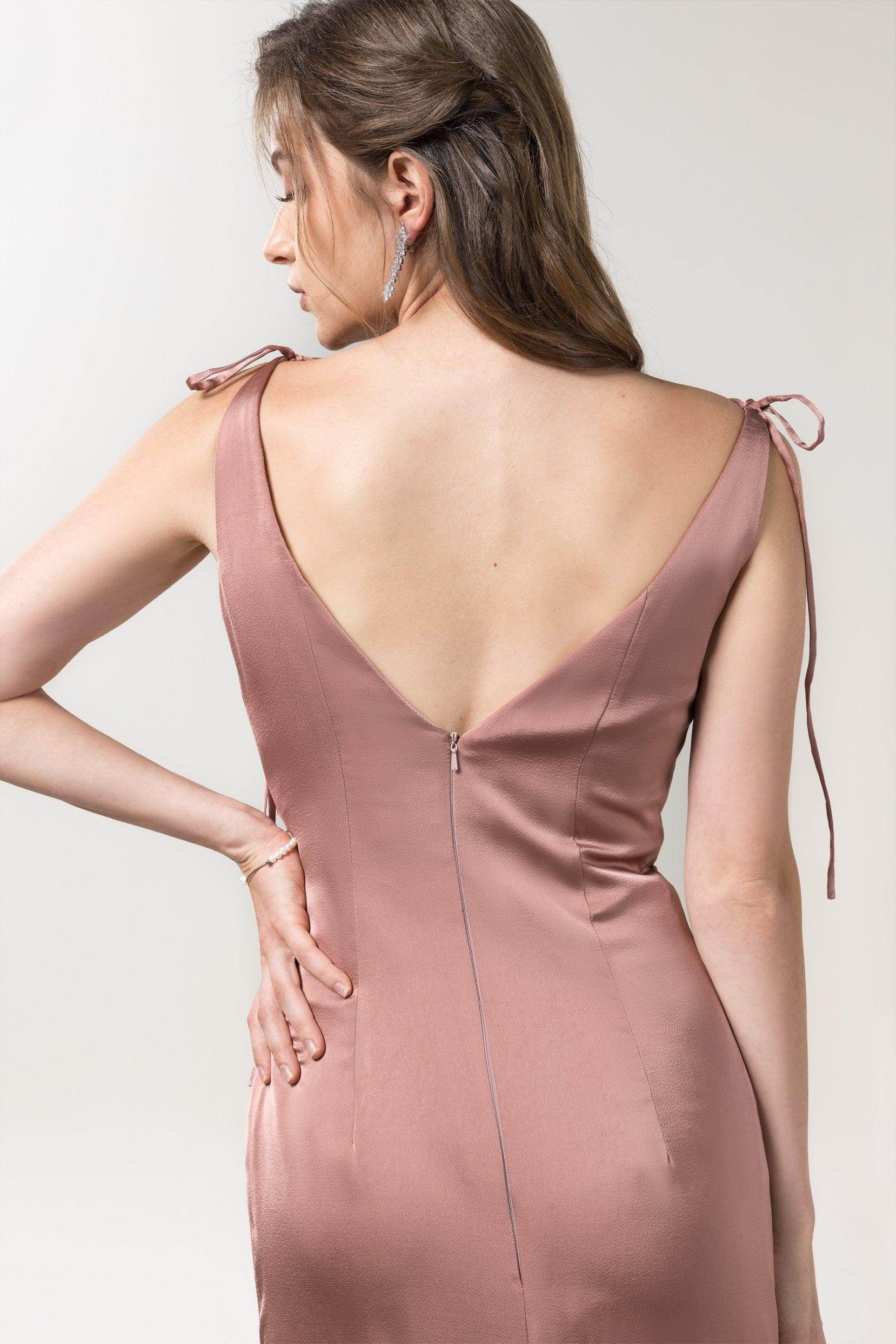 Sheath Floor Length Luxe Satin Bridesmaid Dress Formal Dresses CB0585 - COCOMELODY