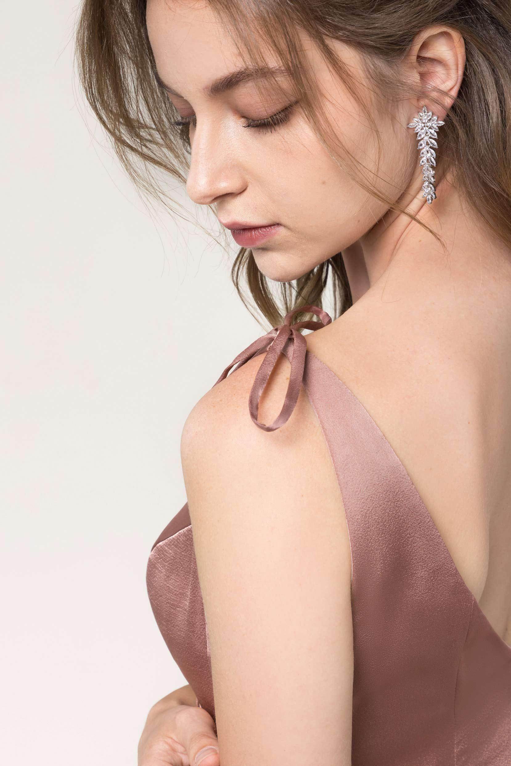 Sheath Floor Length Luxe Satin Bridesmaid Dress Formal Dresses CB0585 - COCOMELODY