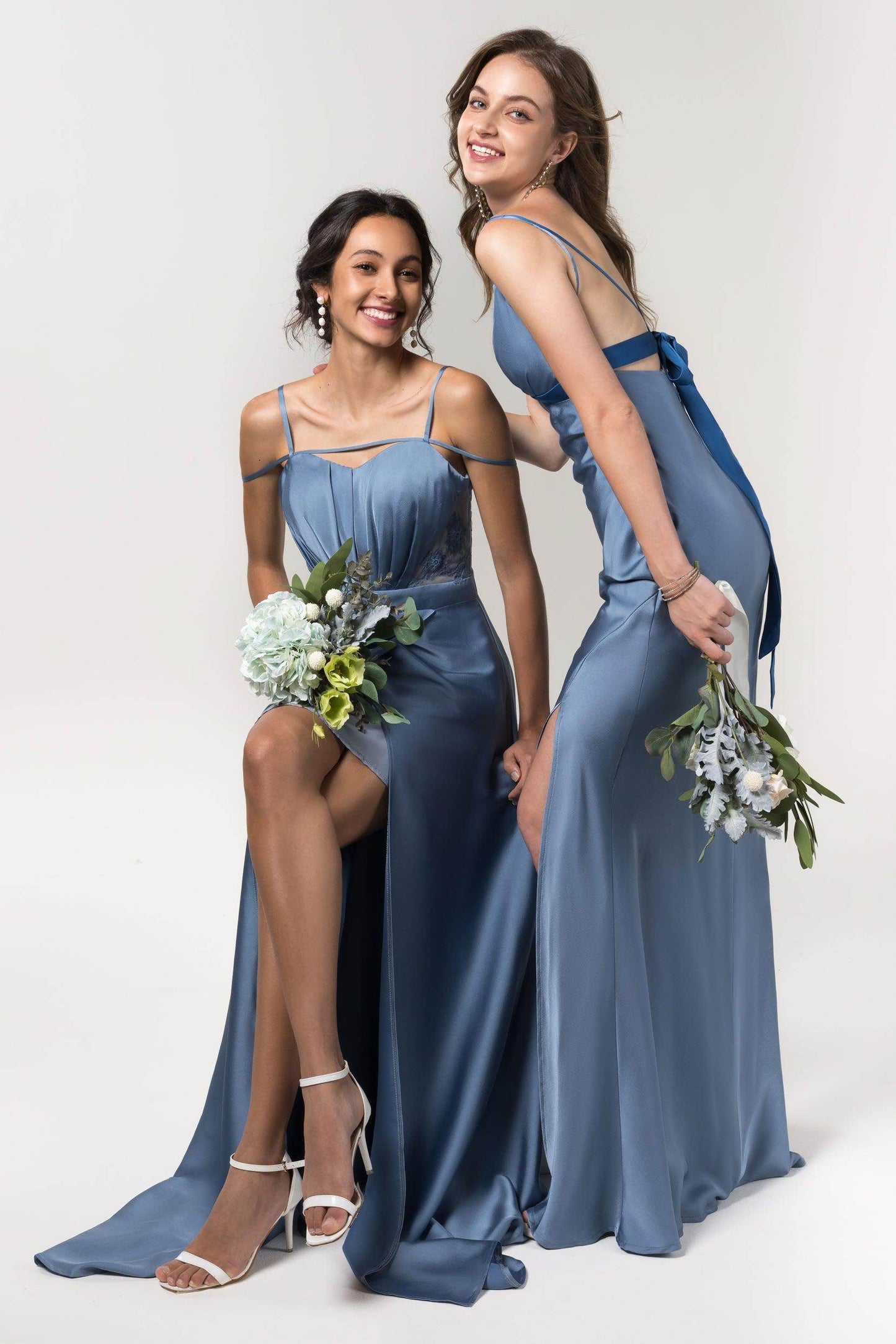 Trumpet Floor Length Luxe Satin Bridesmaid Dress Formal Dresses CB0589 - COCOMELODY