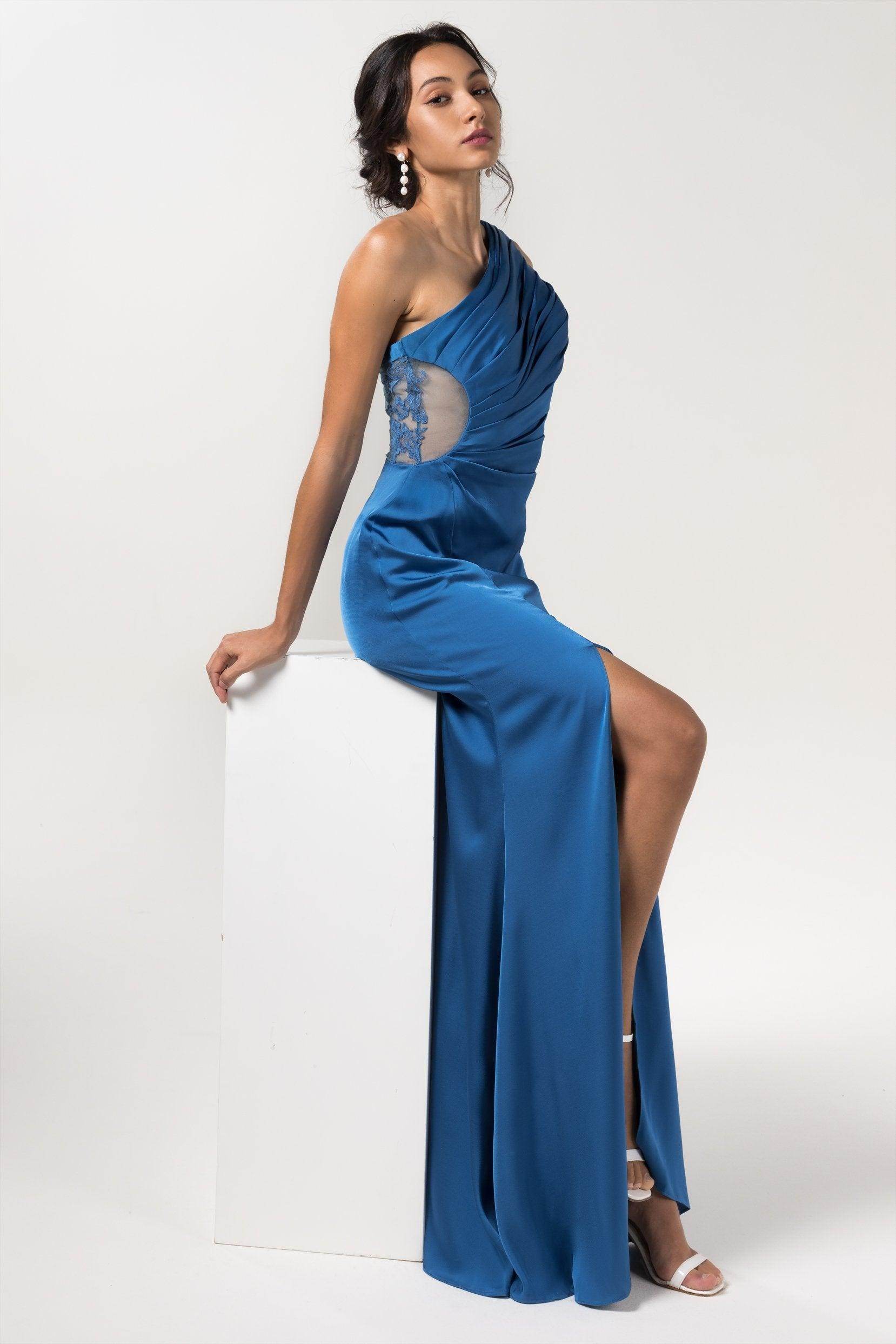 Sheath Floor Length Luxe Satin Bridesmaid Dress Formal Dresses CB0592 - COCOMELODY