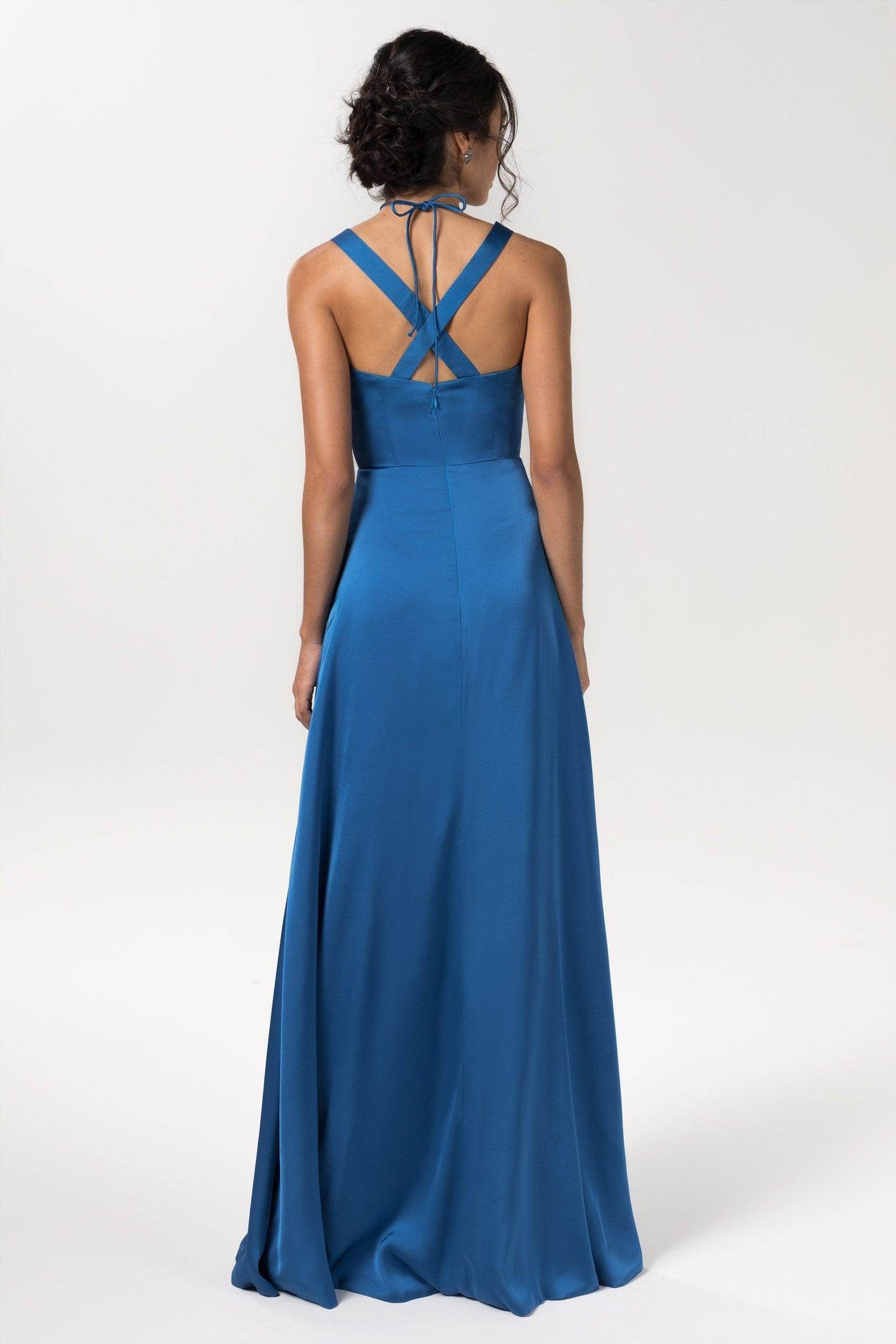 Sheath Floor Length Luxe Satin Bridesmaid Dress Formal Dresses CB0593 - COCOMELODY