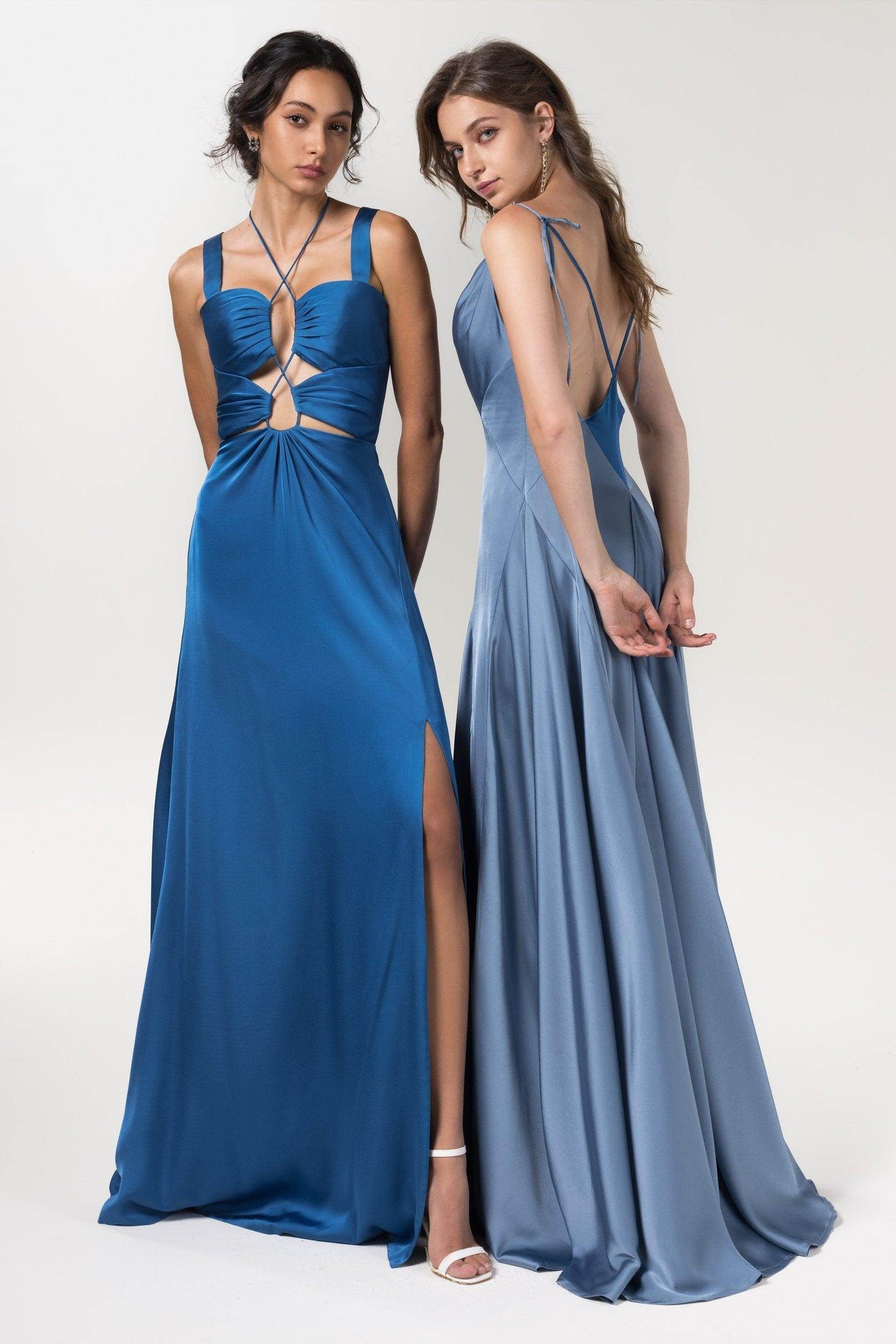 Sheath Floor Length Luxe Satin Bridesmaid Dress Formal Dresses CB0593 - COCOMELODY