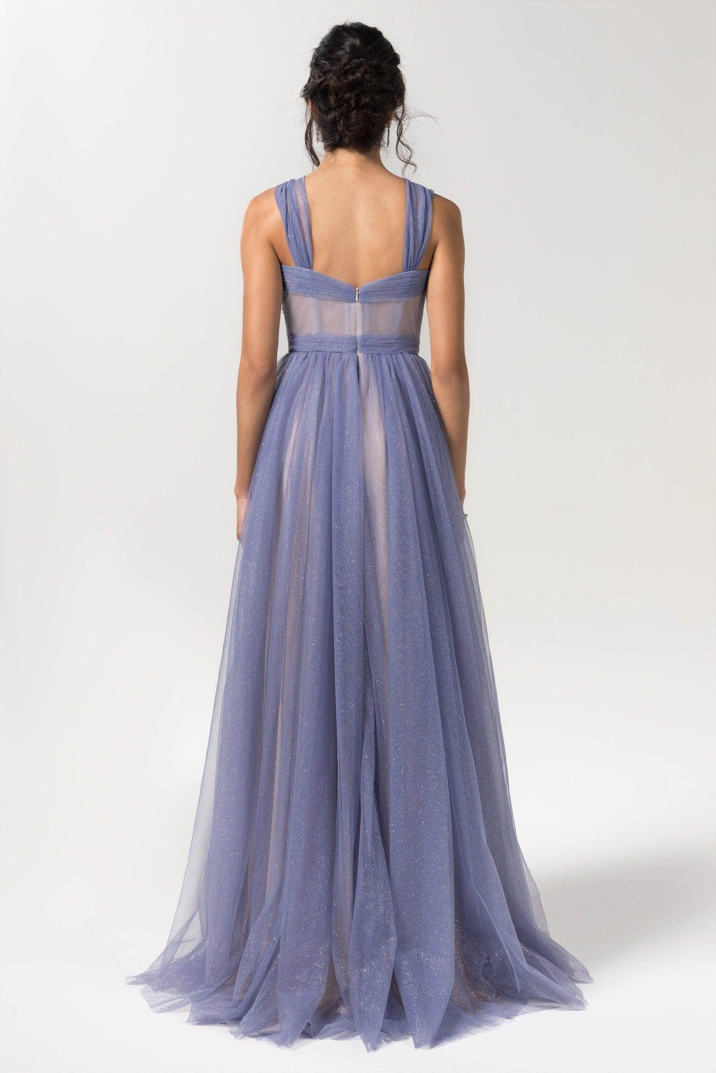A-Line Floor Length Sparkling Tulle Bridesmaid Dress Formal Dresses CB0606 - COCOMELODY
