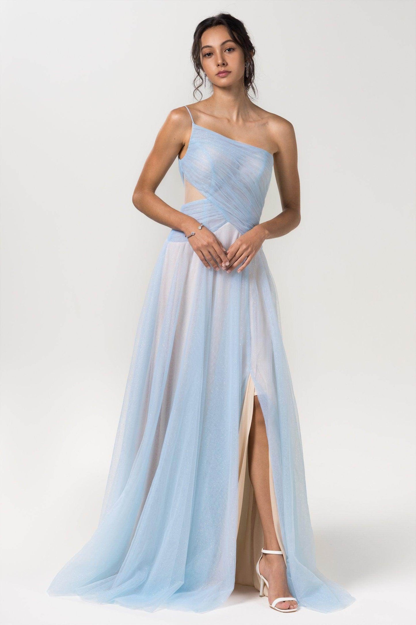 A-Line Floor Length Sparkling Tulle Bridesmaid Dress Formal Dresses CB0612 - COCOMELODY