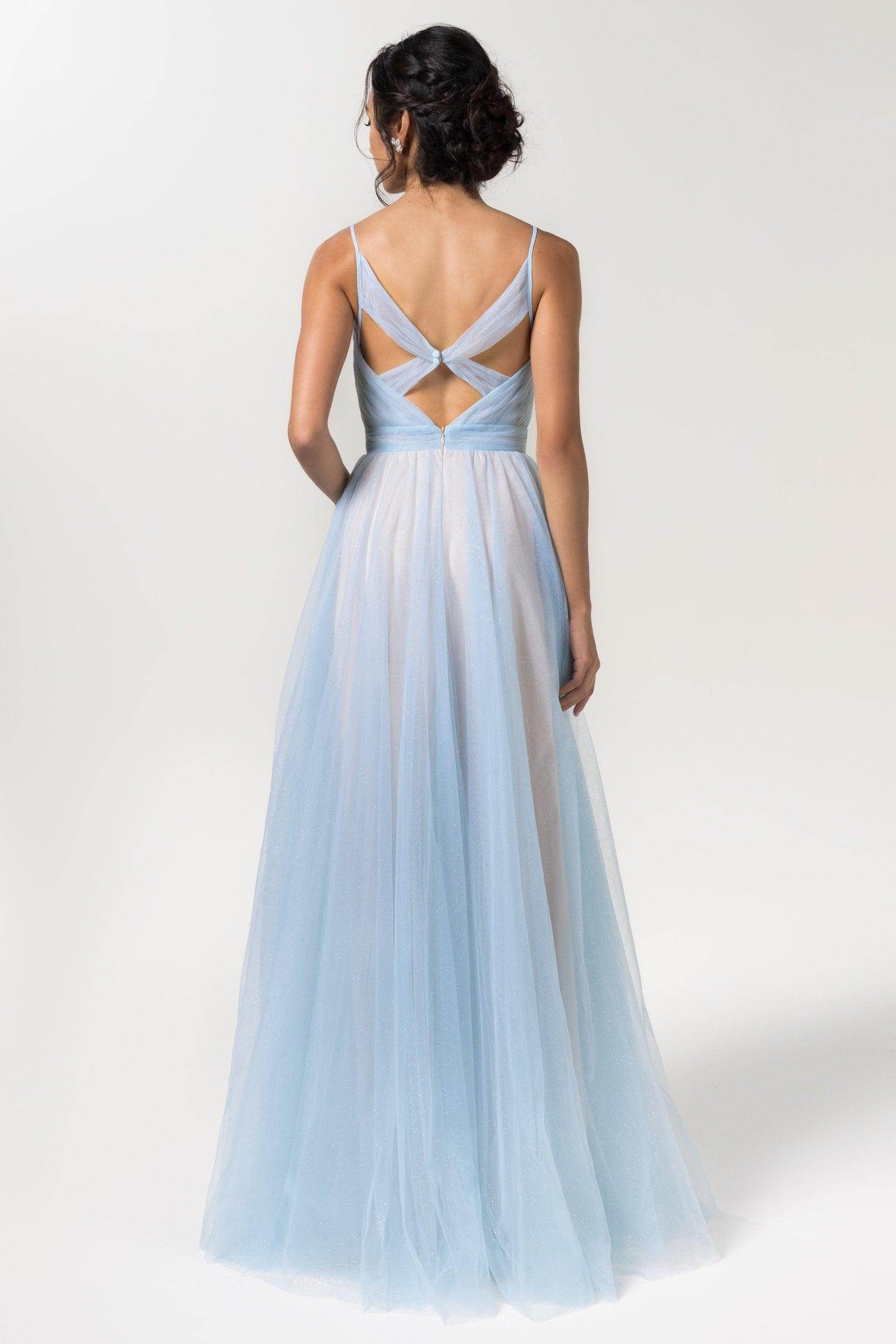 A-Line Floor Length Sparkling Tulle Bridesmaid Dress Formal Dresses CB0613 - COCOMELODY