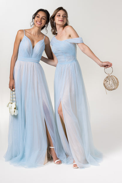 A-Line Floor Length Sparkling Tulle Bridesmaid Dress Formal Dresses CB0613