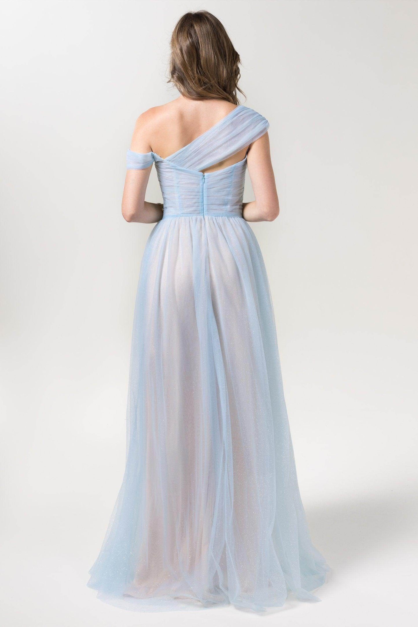 A-Line Floor Length Sparkling Tulle Bridesmaid Dress Formal Dresses CB0614 - COCOMELODY