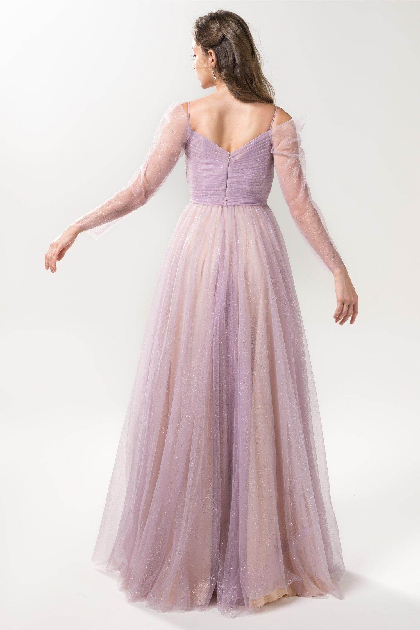 A-Line Floor Length Sparkling Tulle Bridesmaid Dress Formal Dresses CB0616 - COCOMELODY