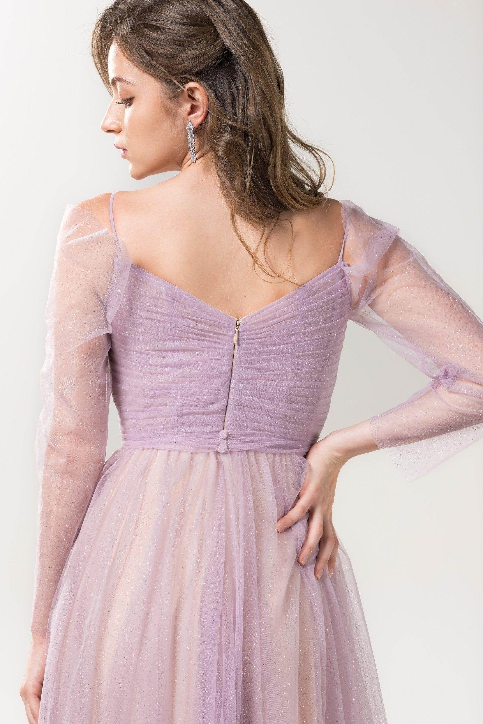 A-Line Floor Length Sparkling Tulle Bridesmaid Dress Formal Dresses CB0616 - COCOMELODY