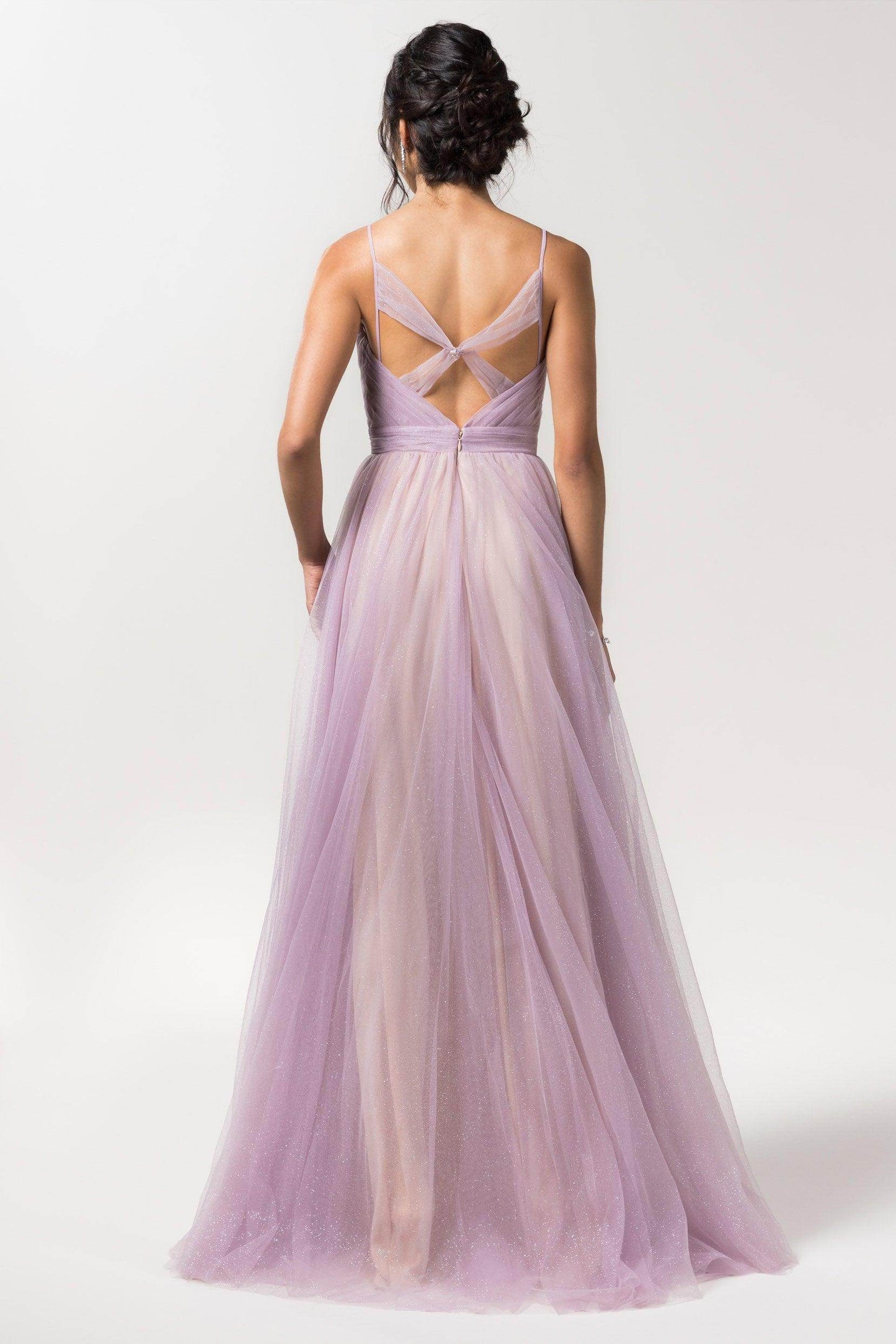 A-Line Floor Length Sparkling Tulle Bridesmaid Dress Formal Dresses CB0621PS - COCOMELODY