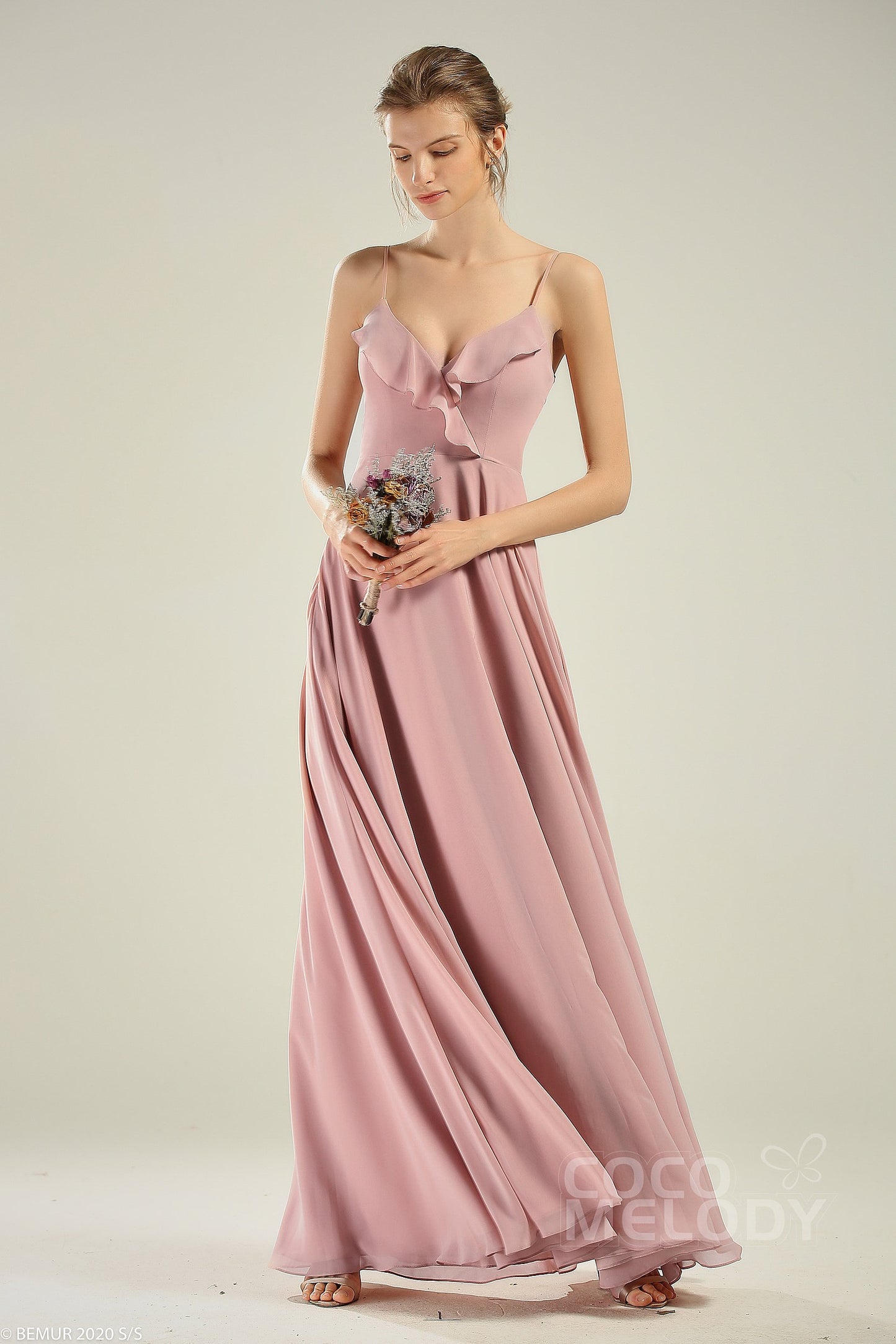 A-Line Floor Length Chiffon Bridesmaid Dress CB0629