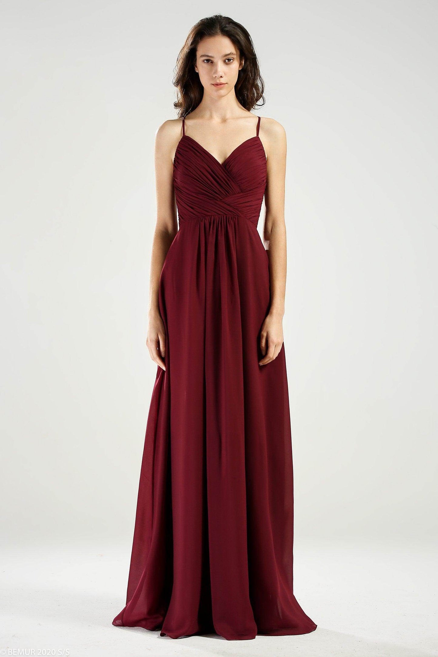 A-Line Floor Length Chiffon Bridesmaid Dress CB0639 - COCOMELODY