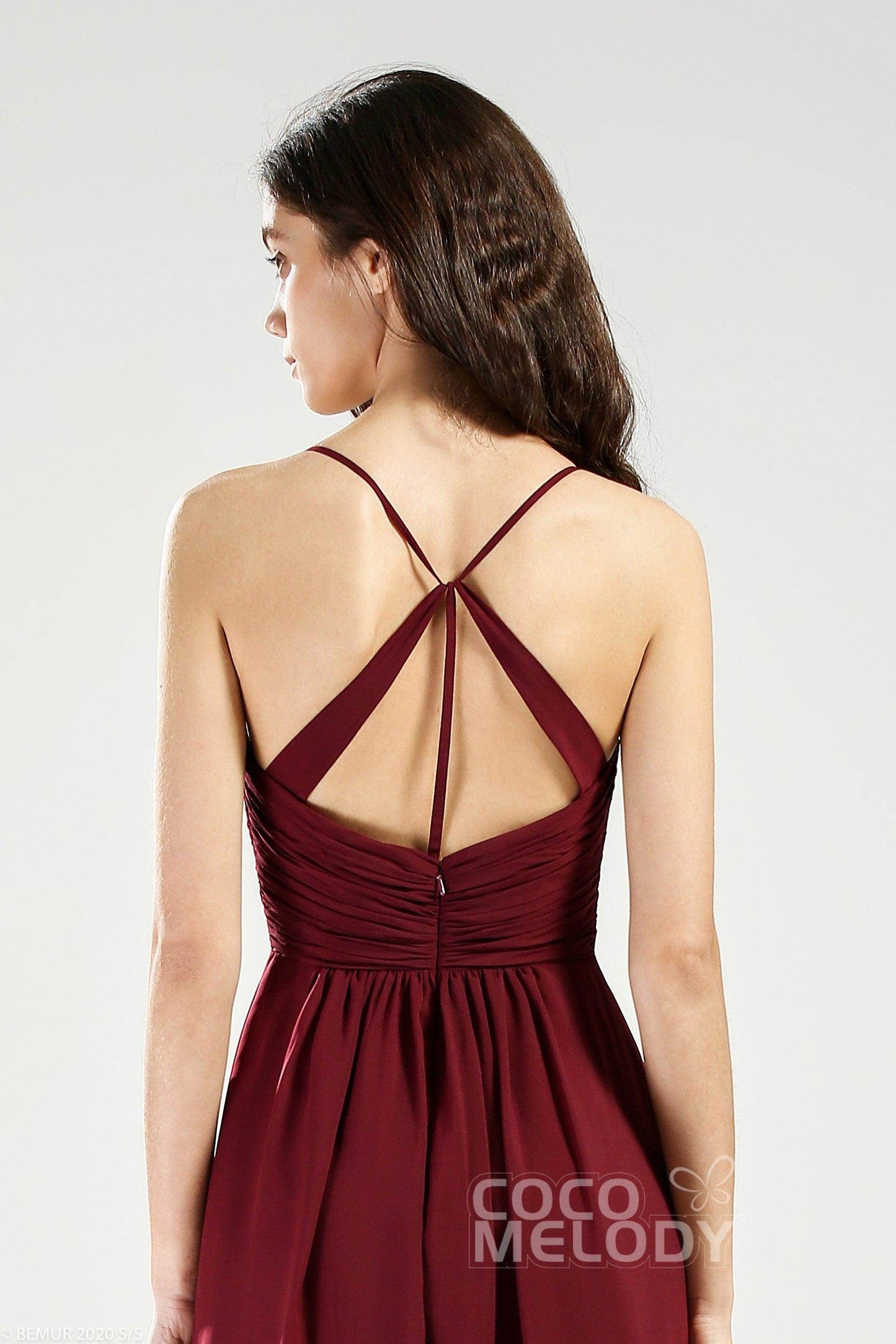 A-Line Floor Length Chiffon Bridesmaid Dress CB0639 - COCOMELODY