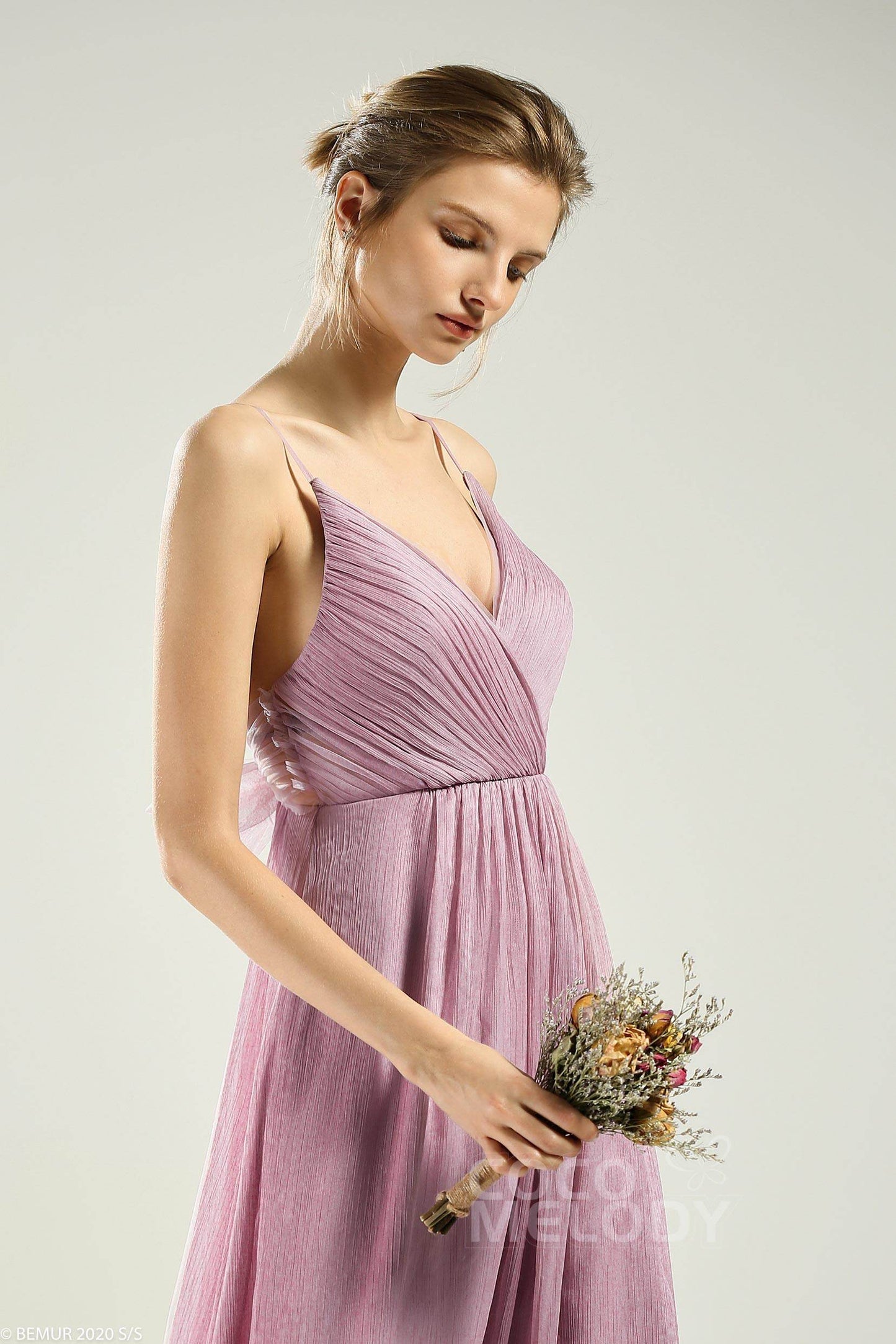 A-Line Floor Length Chiffon Bridesmaid Dress CB0640 - COCOMELODY