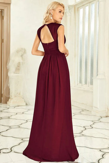 A-Line Floor Length Chiffon Bridesmaid Dress CB0679