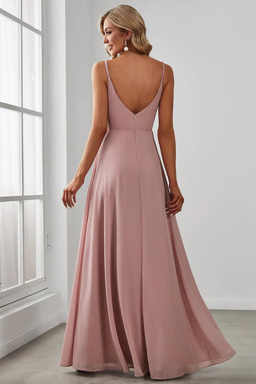 A-Line Floor Length Chiffon Bridesmaid Dress CB0687
