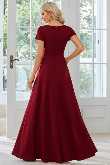 A-Line Floor Length Knitted Fabric Bridesmaid Dress CB0689